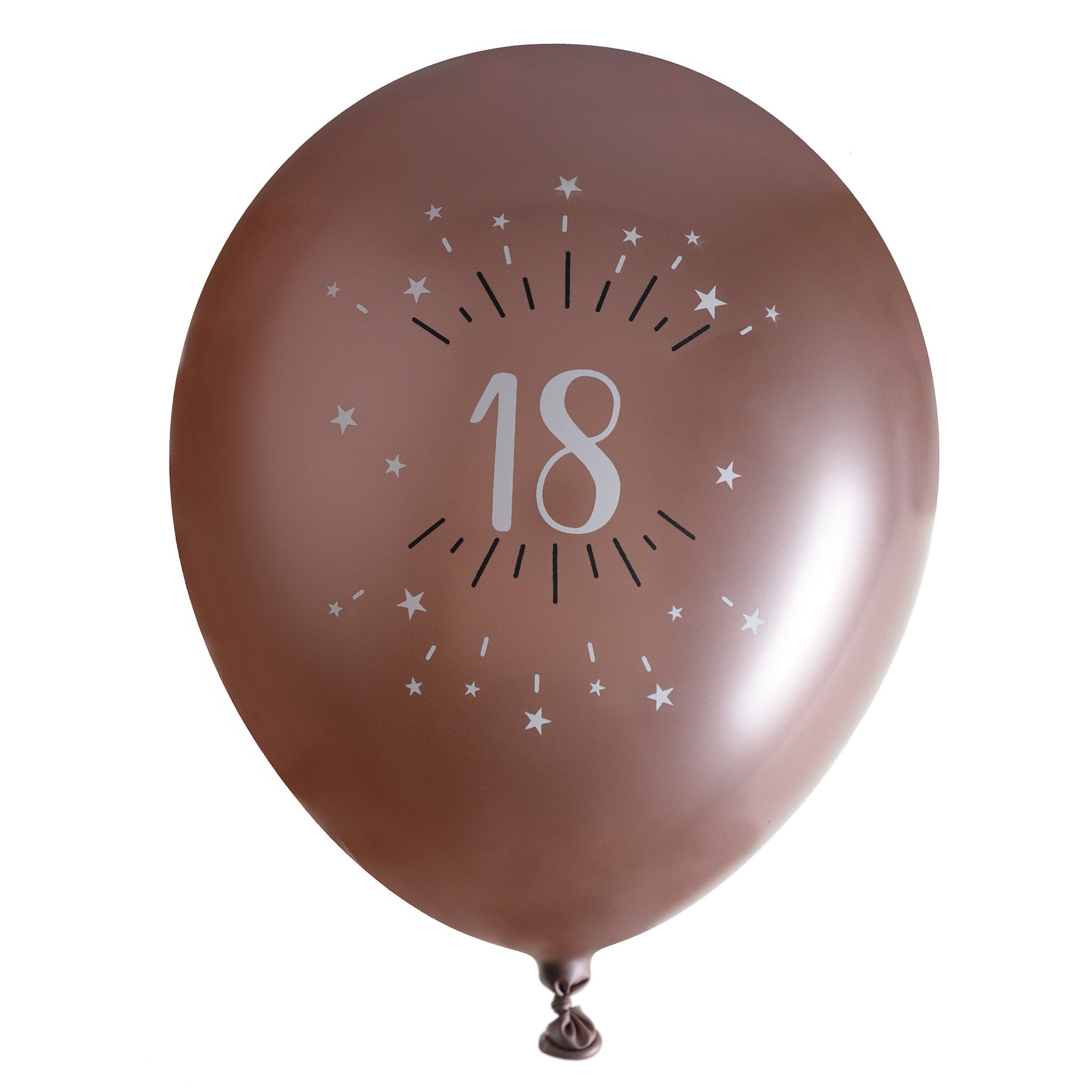 Sparkling Age 18 6 Printed Latex Balloons Rose Gold 12in