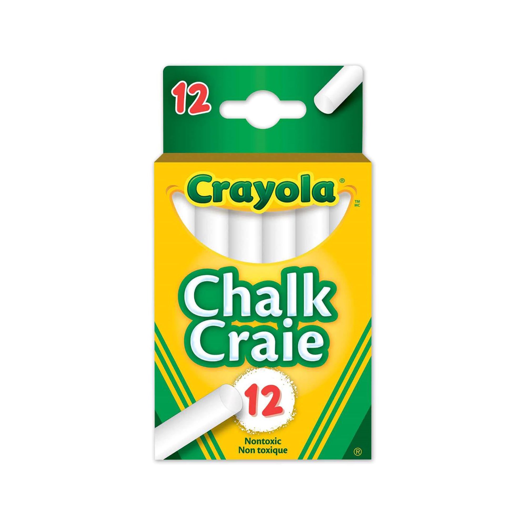 Crayola 12 White Dustless Chalks - Non-toxic 3in