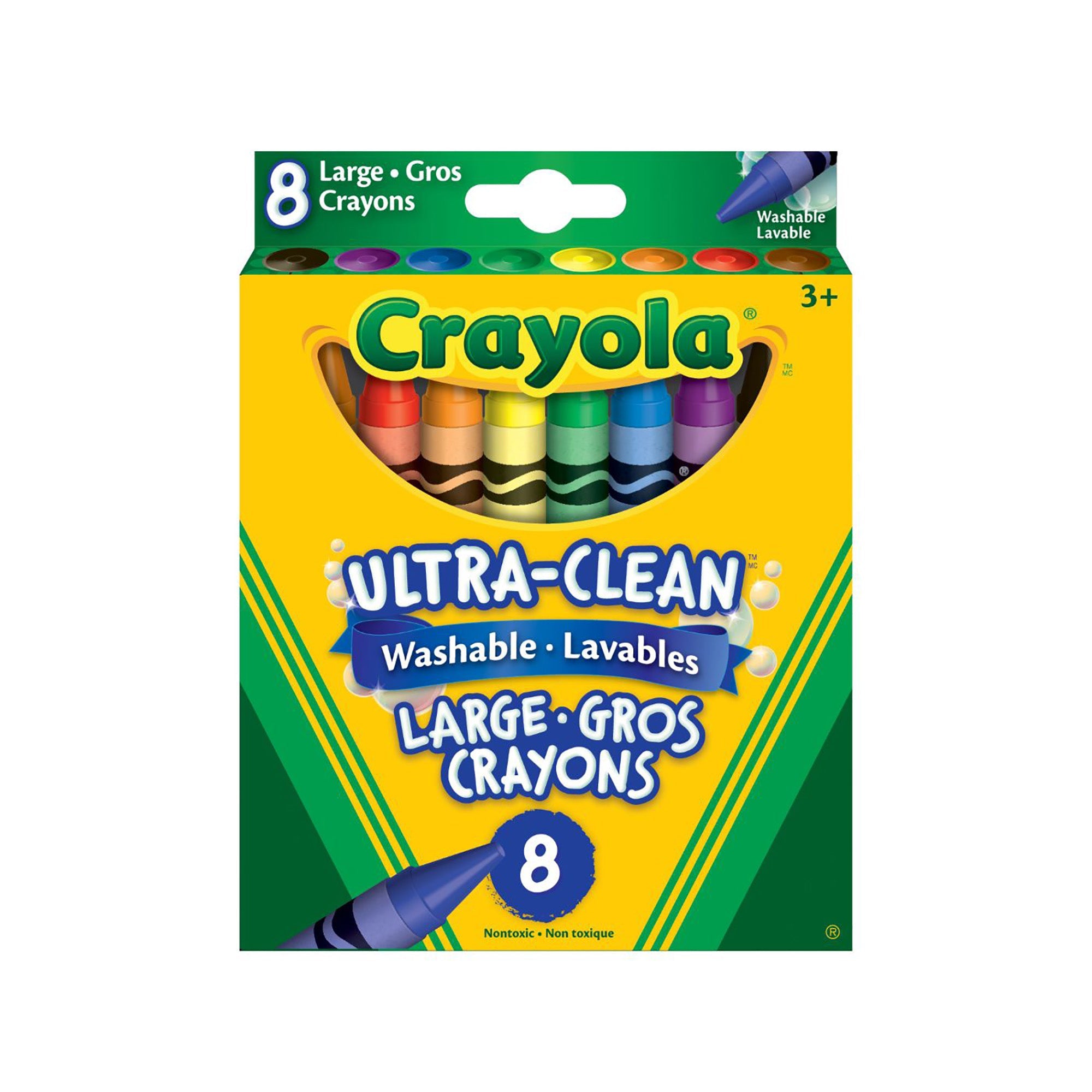 Crayola Ultra Clean 8 Crayons - Washable Large  3.6in