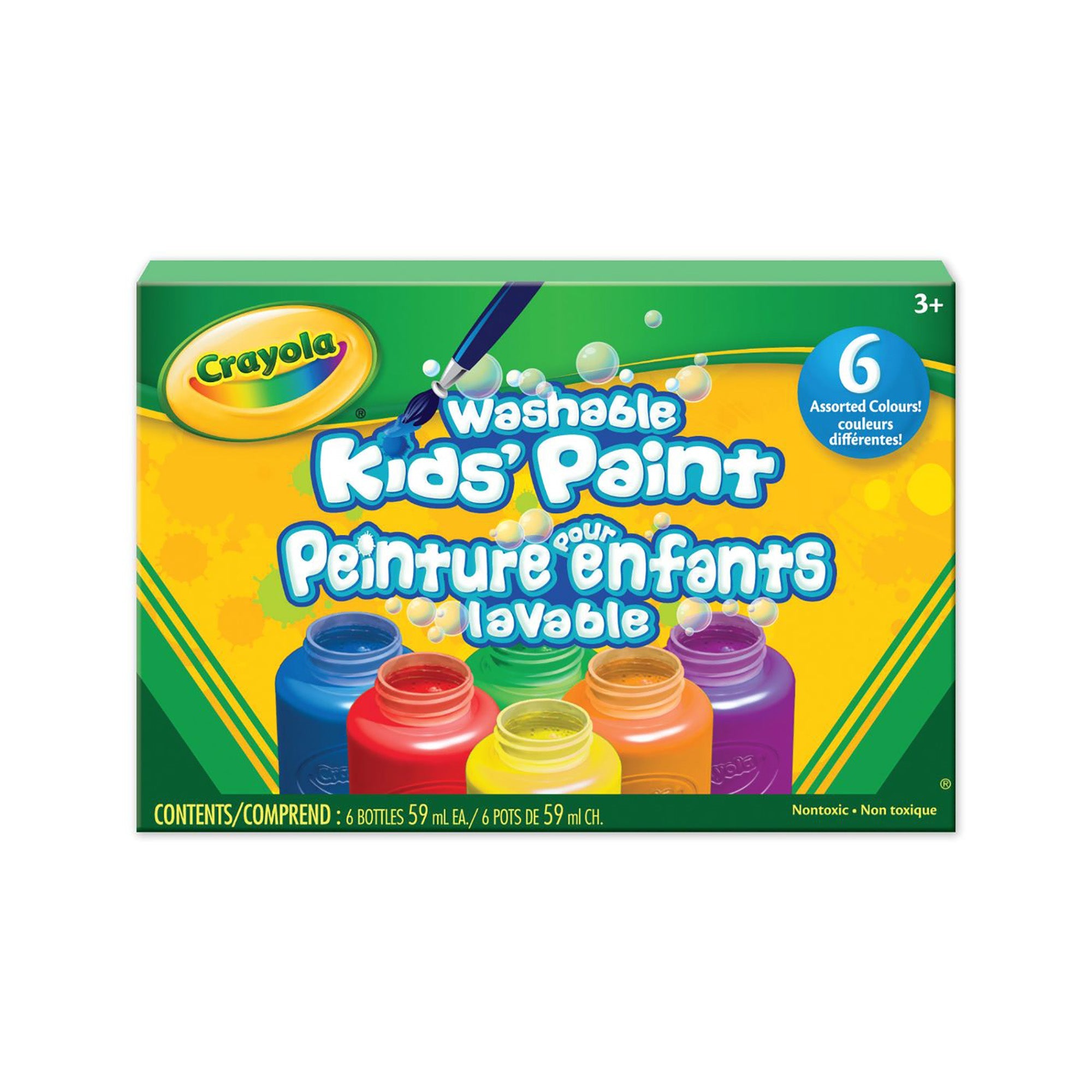 Crayola 6 Paint Jars for Kids - Washable 59ml