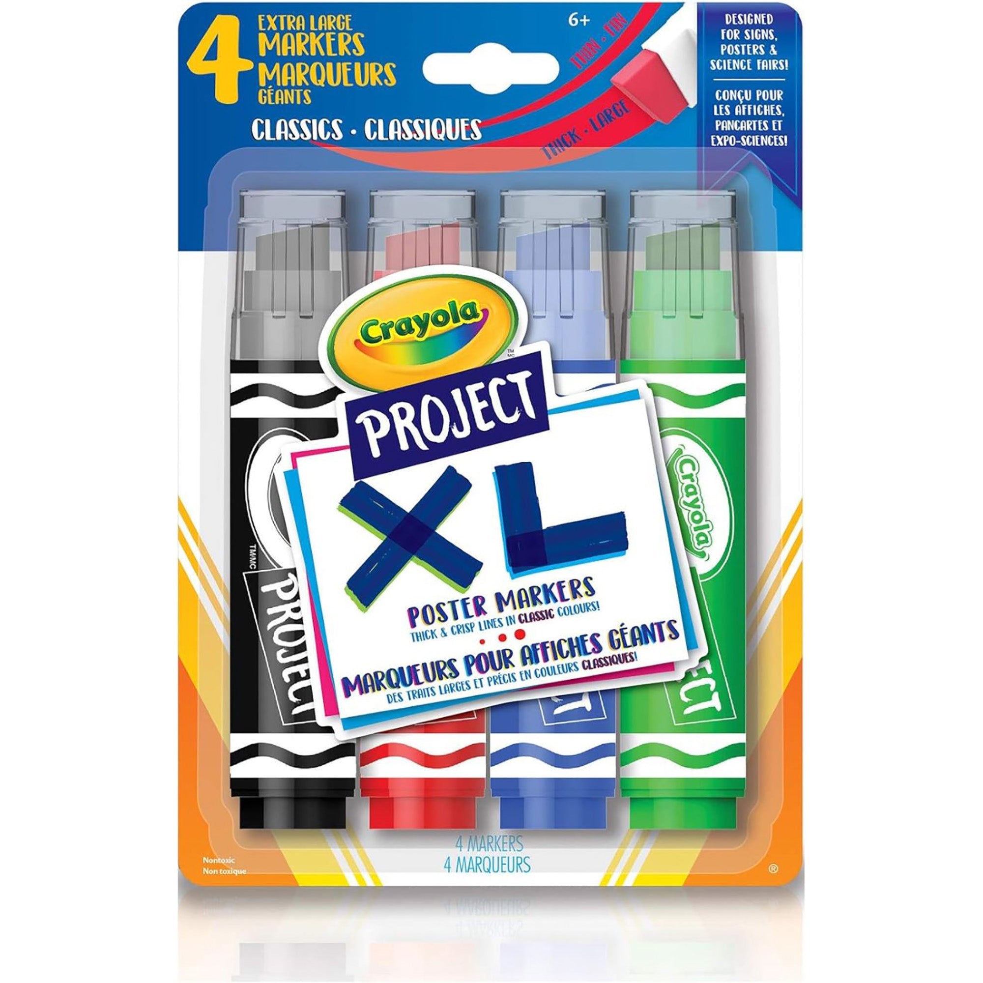 Crayola 4 Poster Markers - Extra Wide Tips