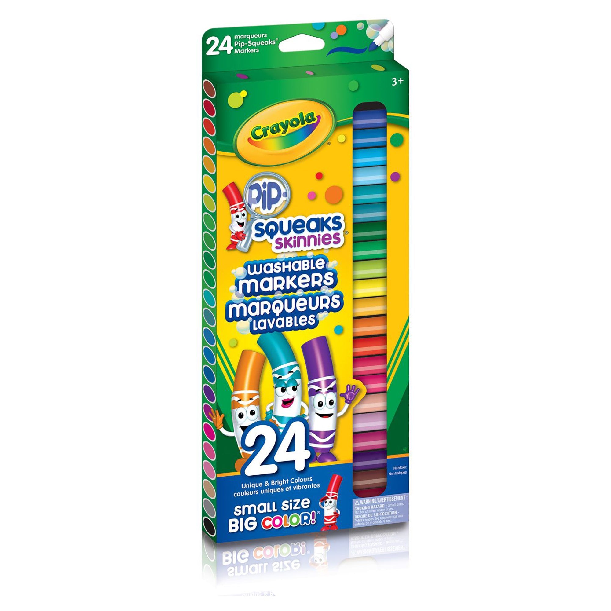 Crayola Pip-Squeaks Skinnies 24 Markers - Broad Line - Washable 4in