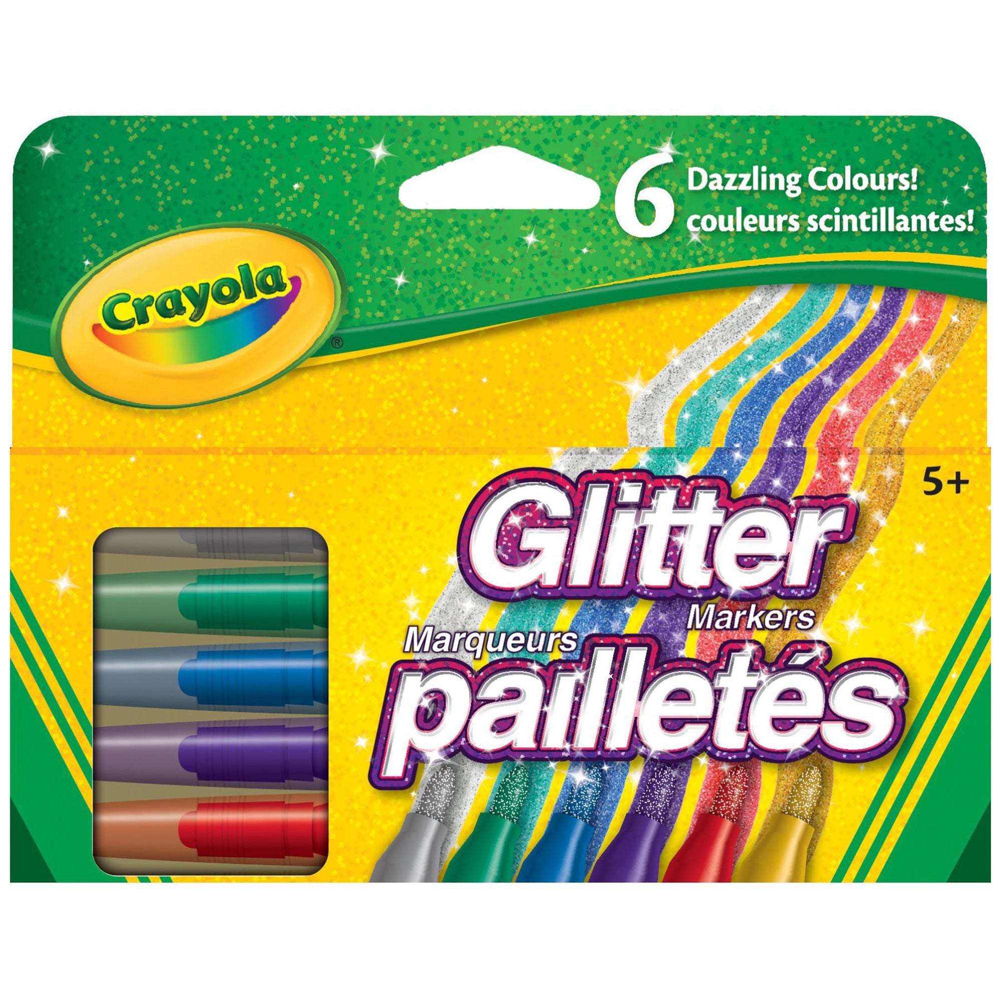 Crayola 6 Markers - Glitter 