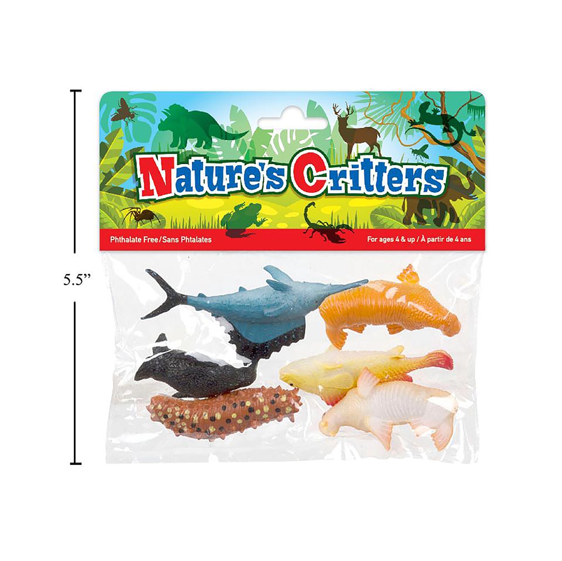 Nature's Critters 6 Plastic Underwater World Animals 1.8 to 2.5in