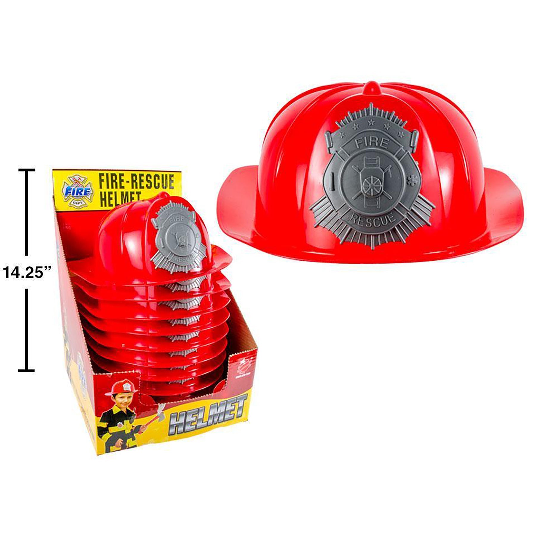 Fireman Helmet Plastic 10.25x8.5x4in