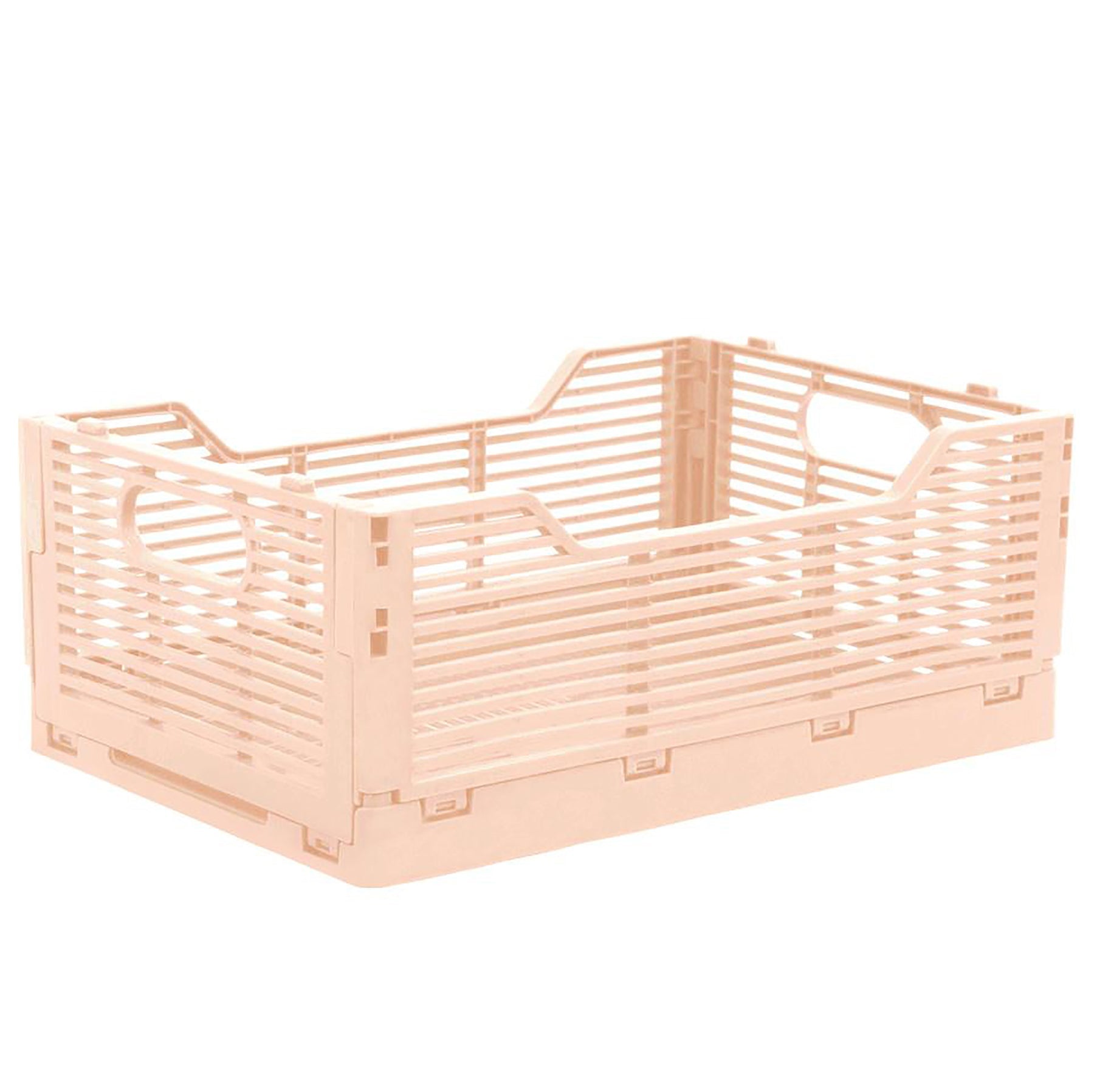 Folding Storage Crate Ballet Pink Plastic 12x8x4.5in