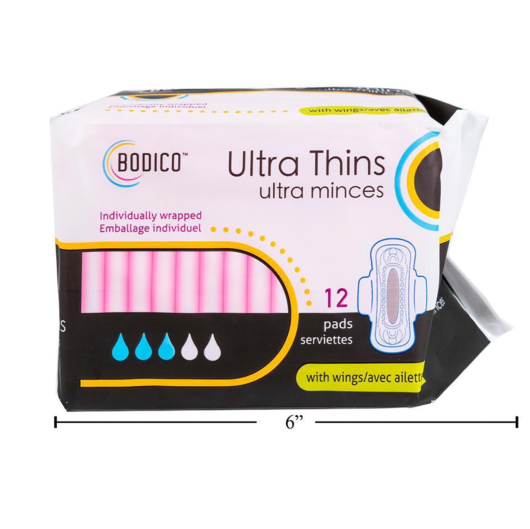 Bodico 12 Pads with Wings Ultra Thin