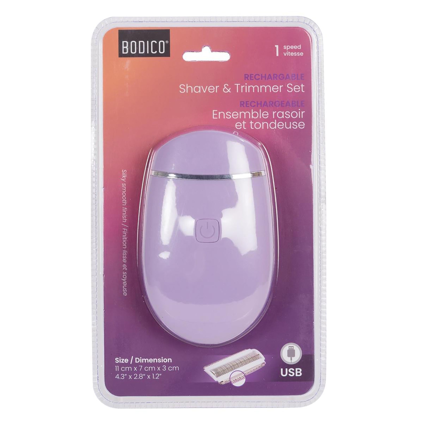 Bodico USB Shaver 1-speed 4.3x2.8x1.2in