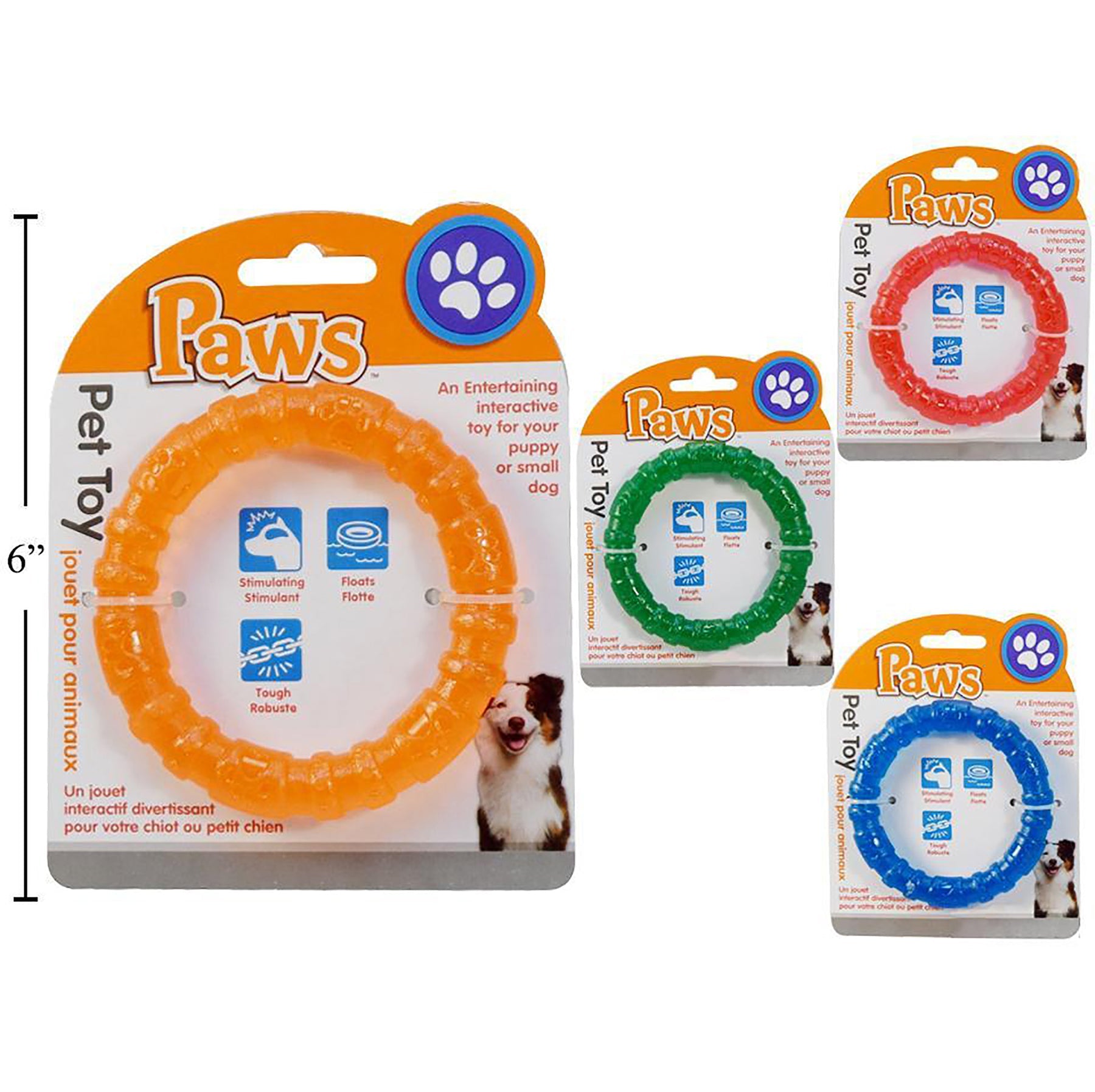 PAWS Ring Pet Toy 3.75x0.6in