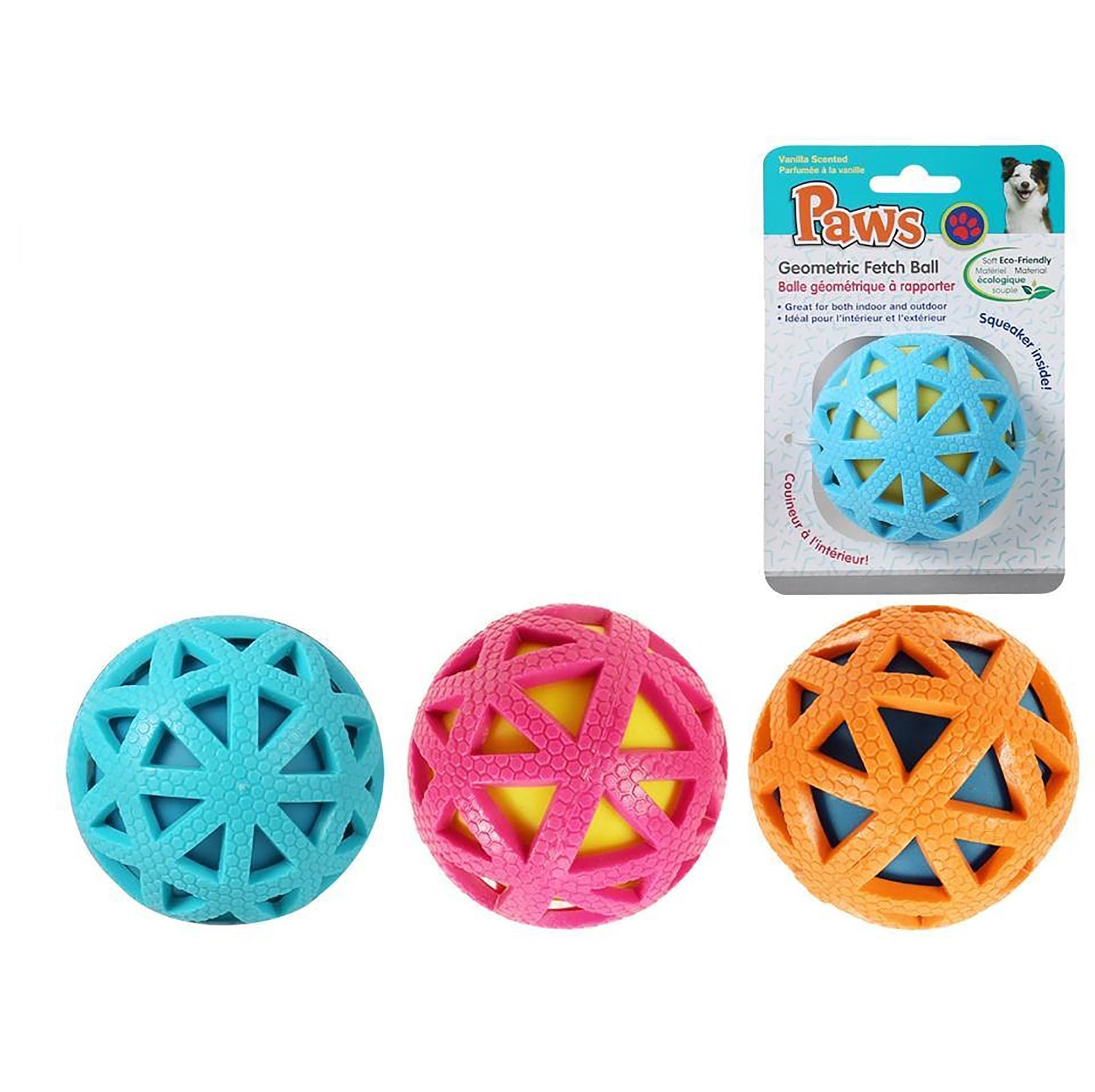 PAWS Fetch Ball Geometric 3in