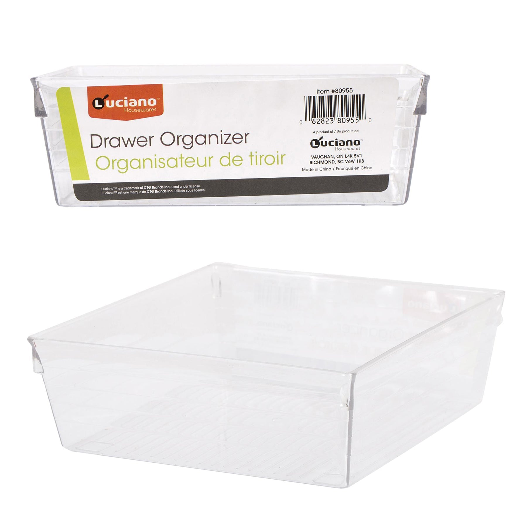 Luciano Drawer Organizer Clear Plastic 6x6x2in