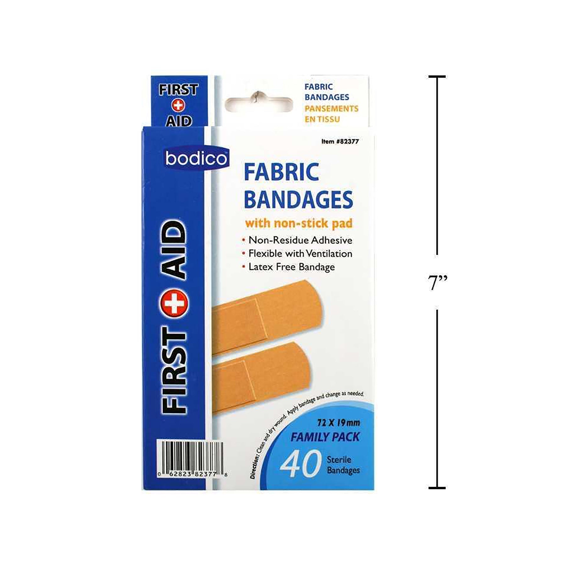 Bodico 40 Fabric Bandages 2.8x0.7in