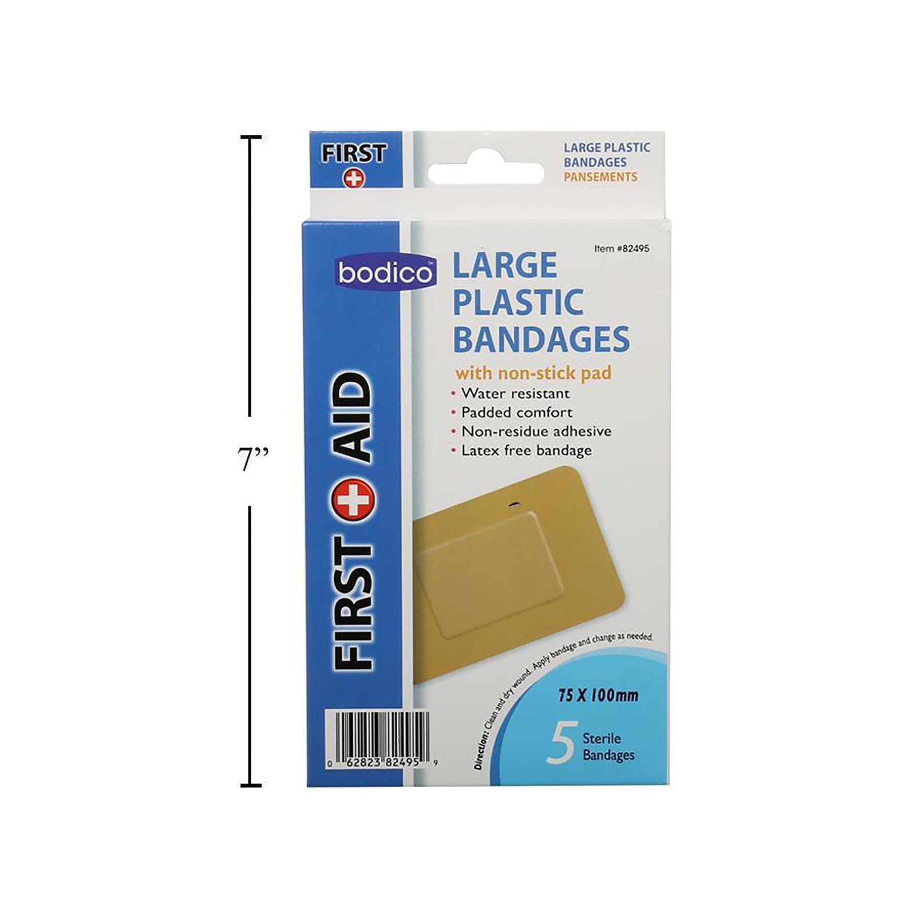 Bodico 5 Adhesive Bandages Plastic 3x3.9in