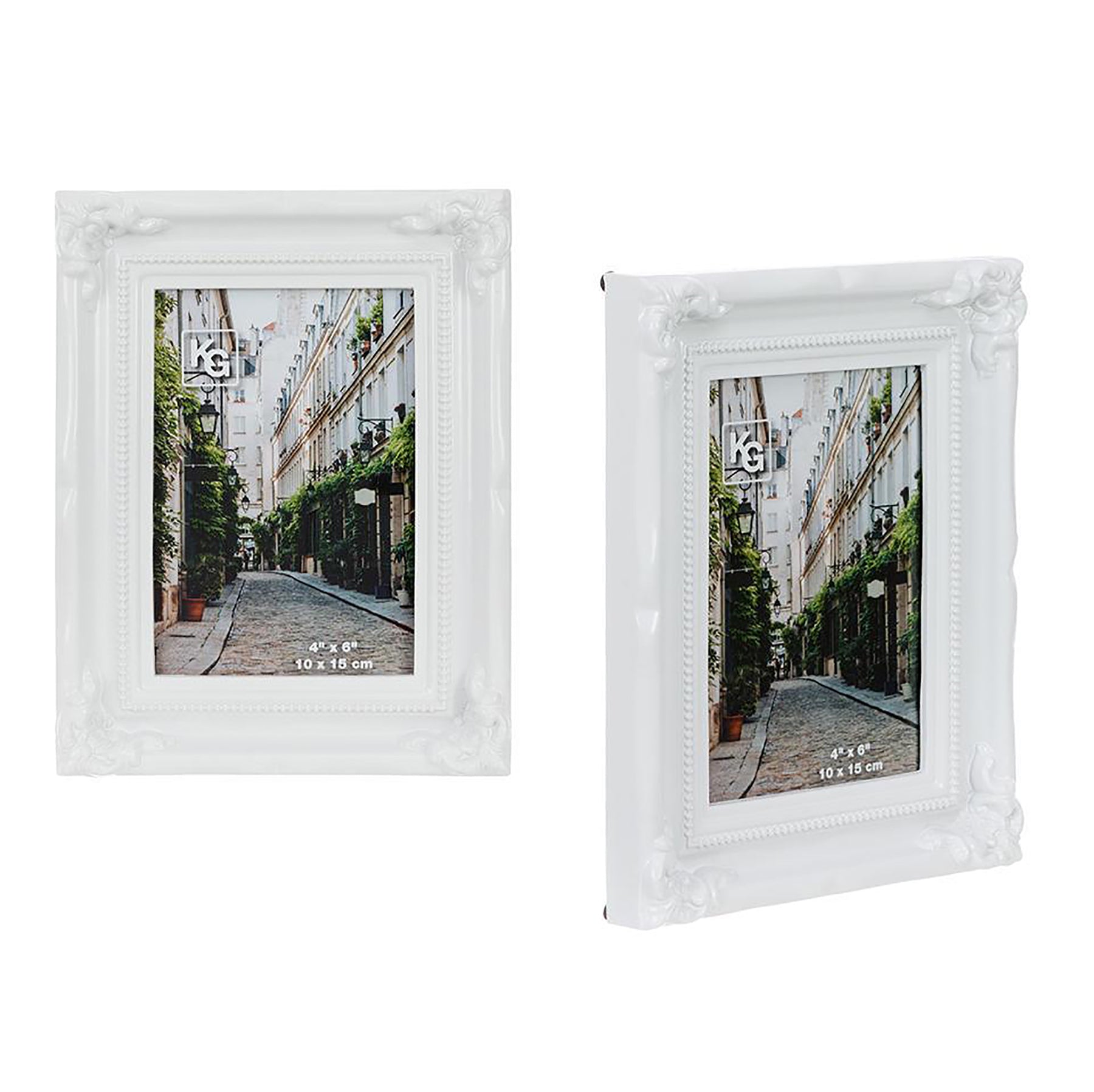 KG Georgia White Frame Plastic Embossed 4x6in