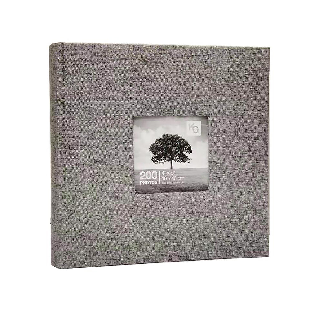 Linen Memo Album 200 pages 4X6 in Grey