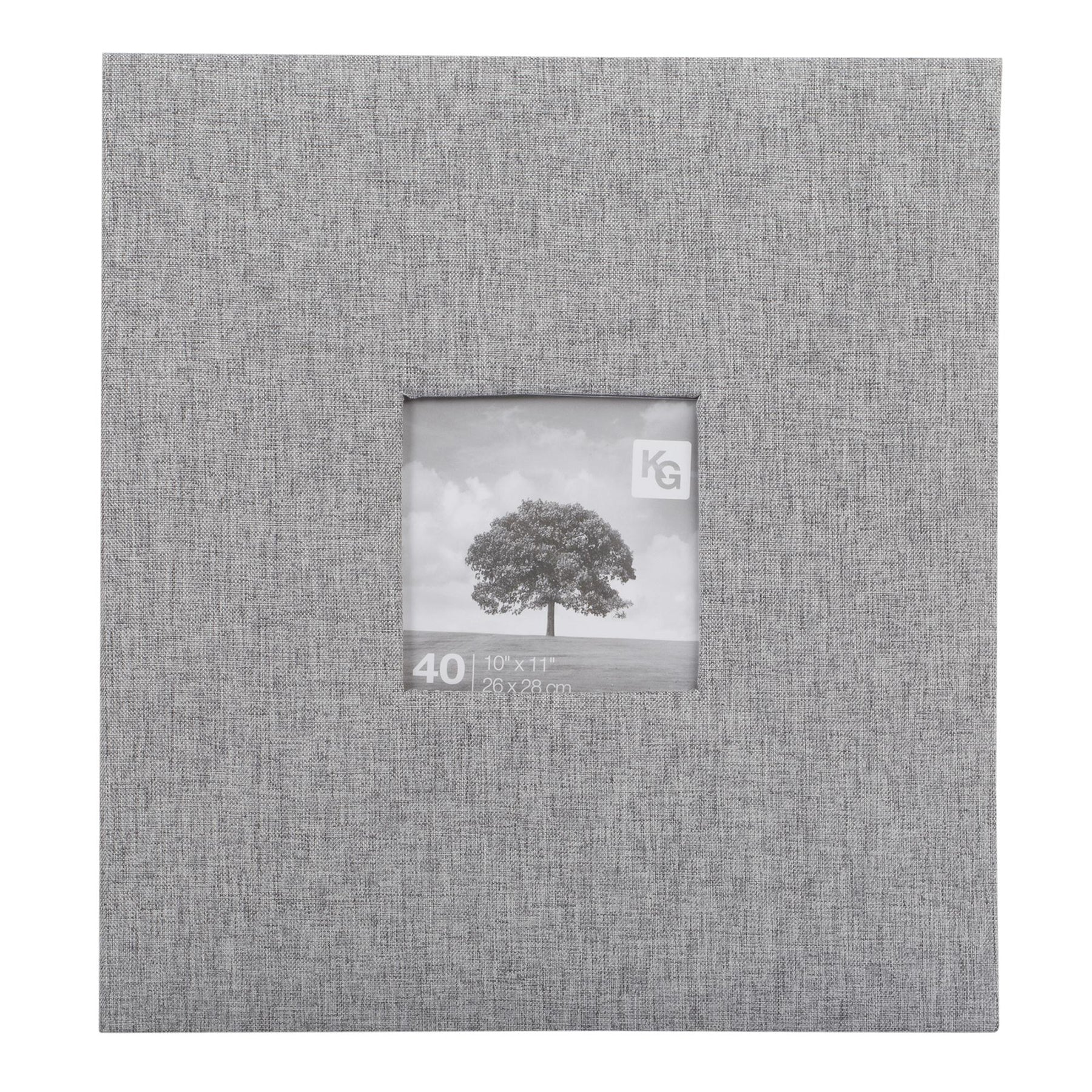 KG Photo Album  40 Pages Grey Linen with Window 10x11in