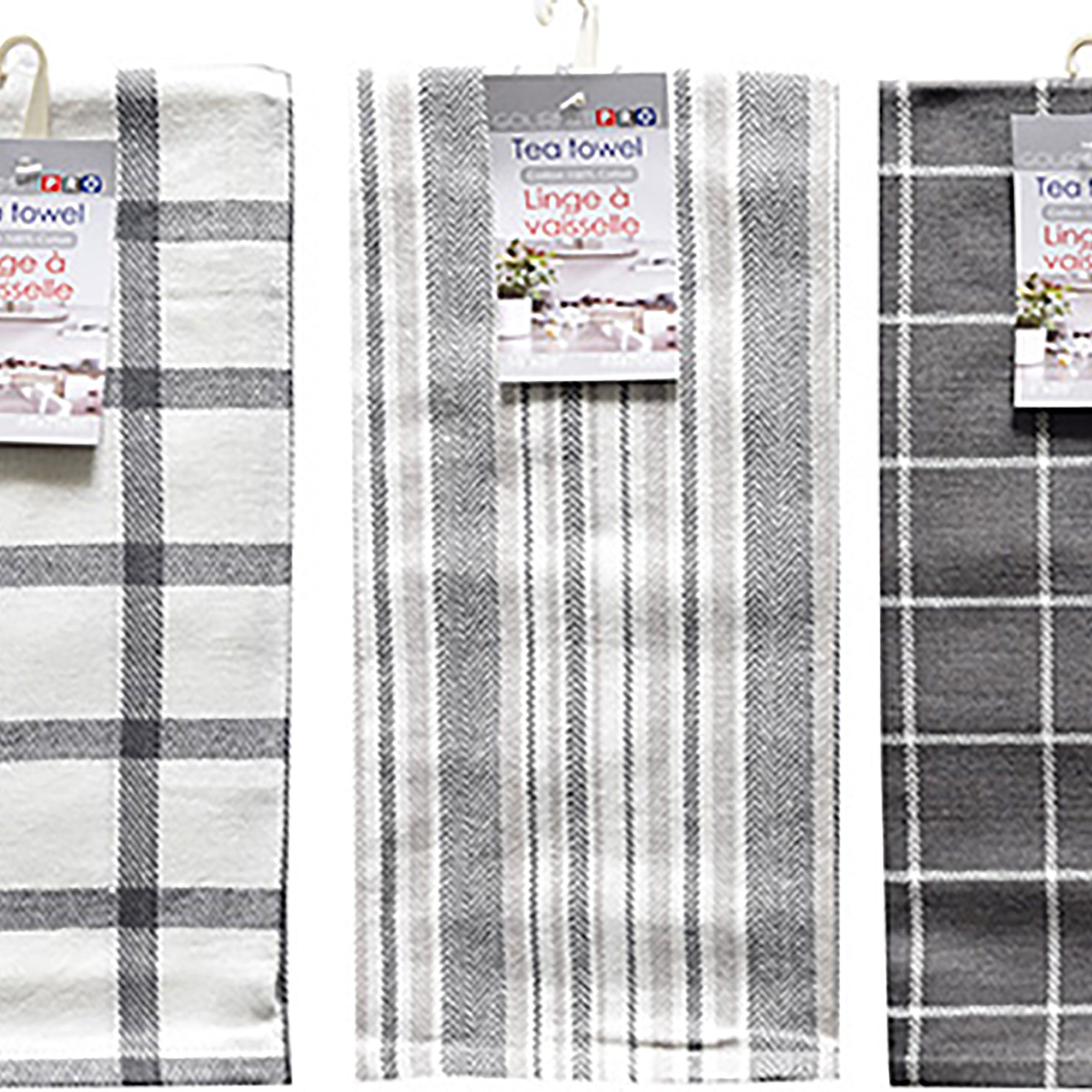 Gourmet Pro Tea Towel - Grey 100% Cotton 18x28in