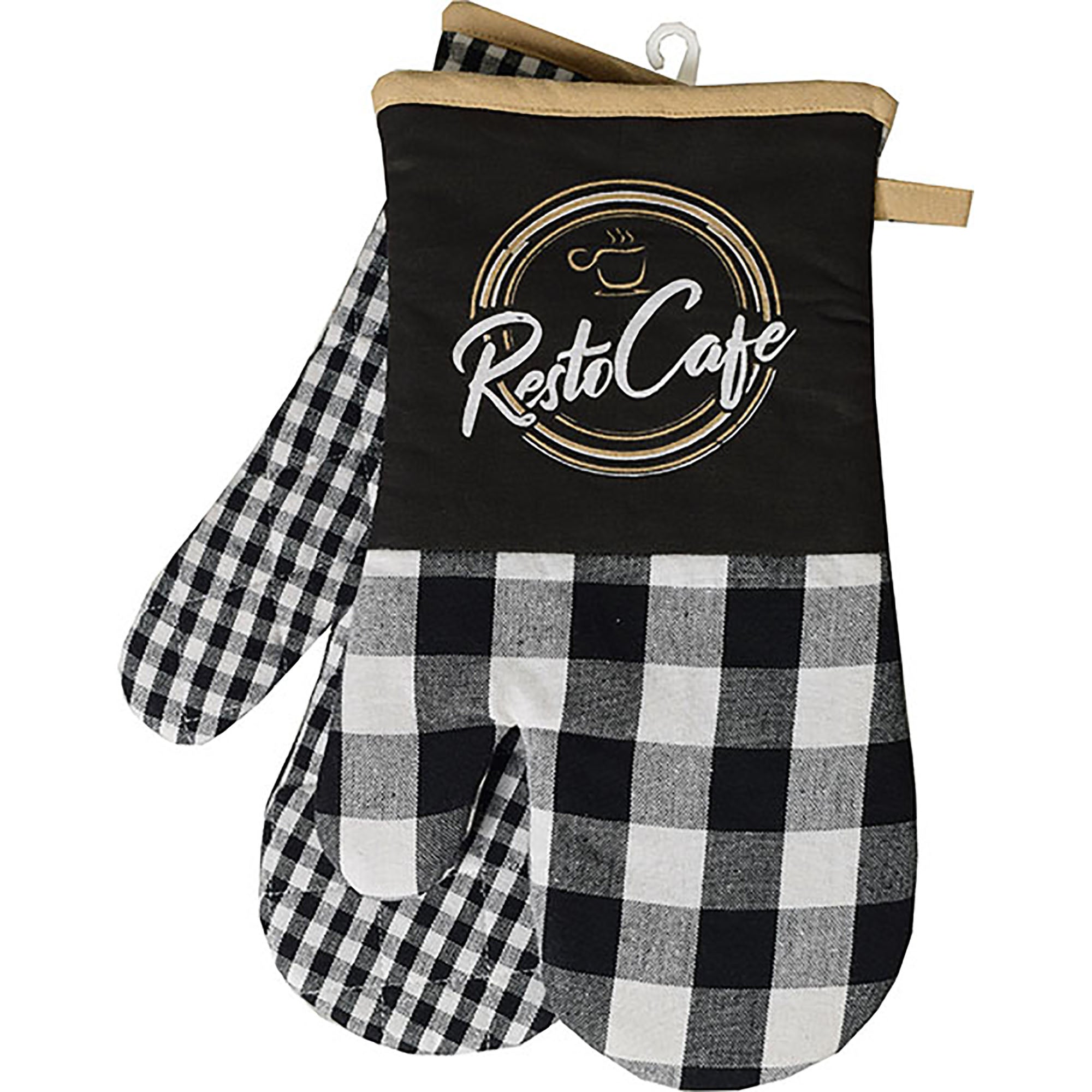 Resto Café 1 Pair Oven Mitts 80% Cotton/20% Polyester 13in