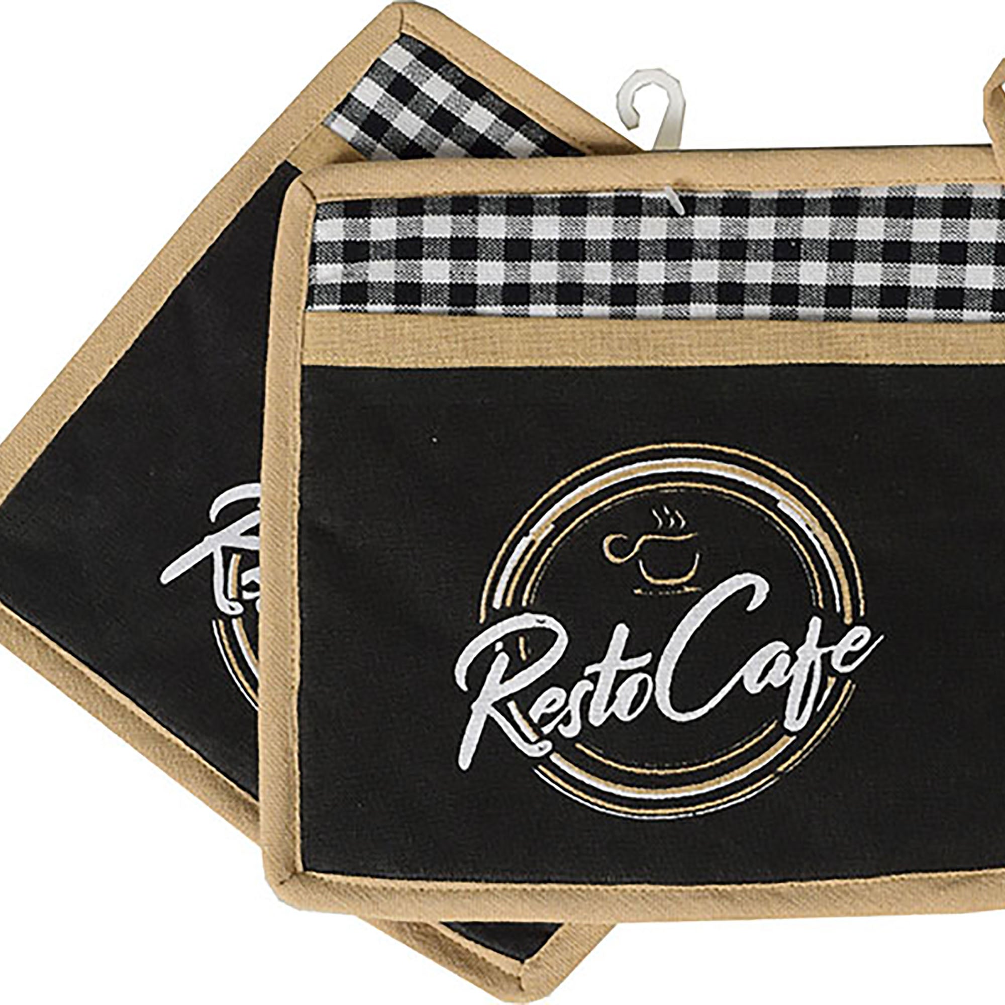 Resto Café 2 Pot Holders 80% Cotton/20% Polyester 8x8in