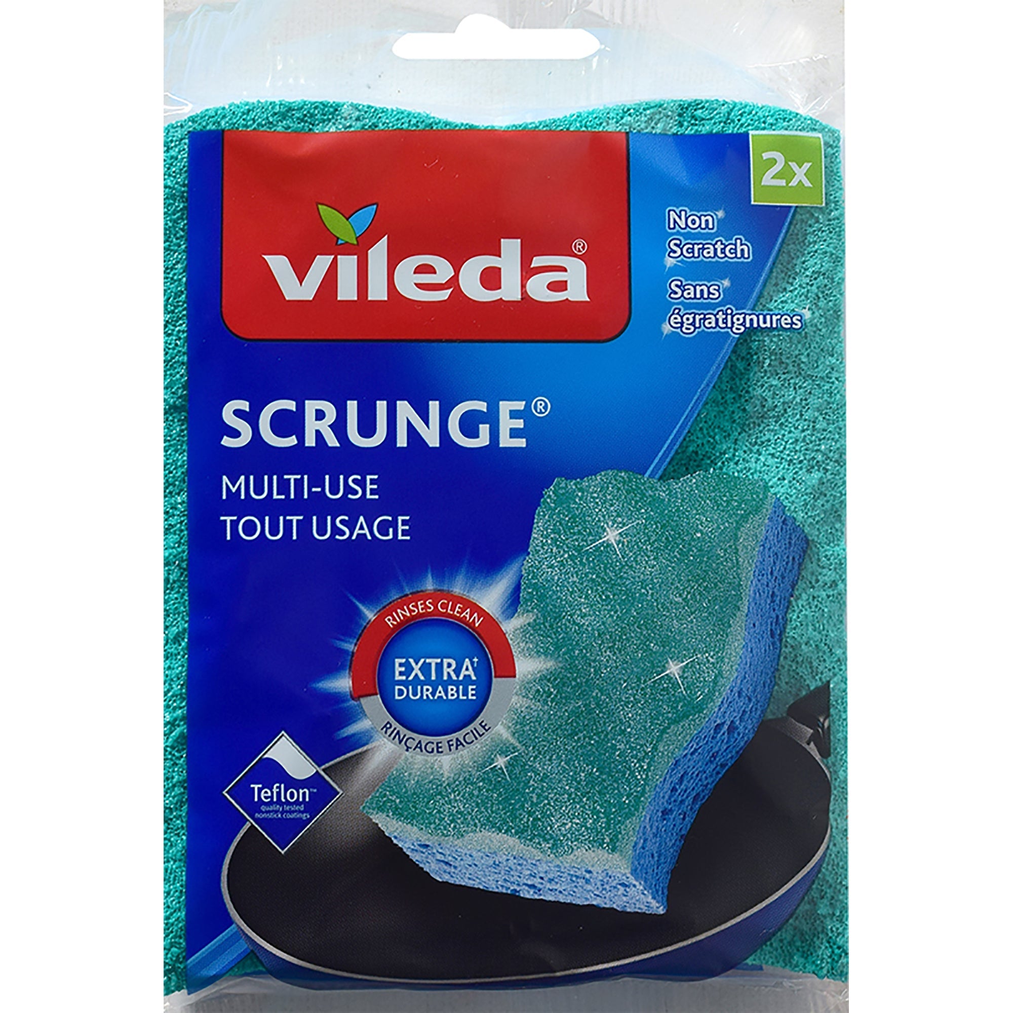 Vileda 2 Multi-use Scrunges - Dishwasher Safe 4.25x2.5in