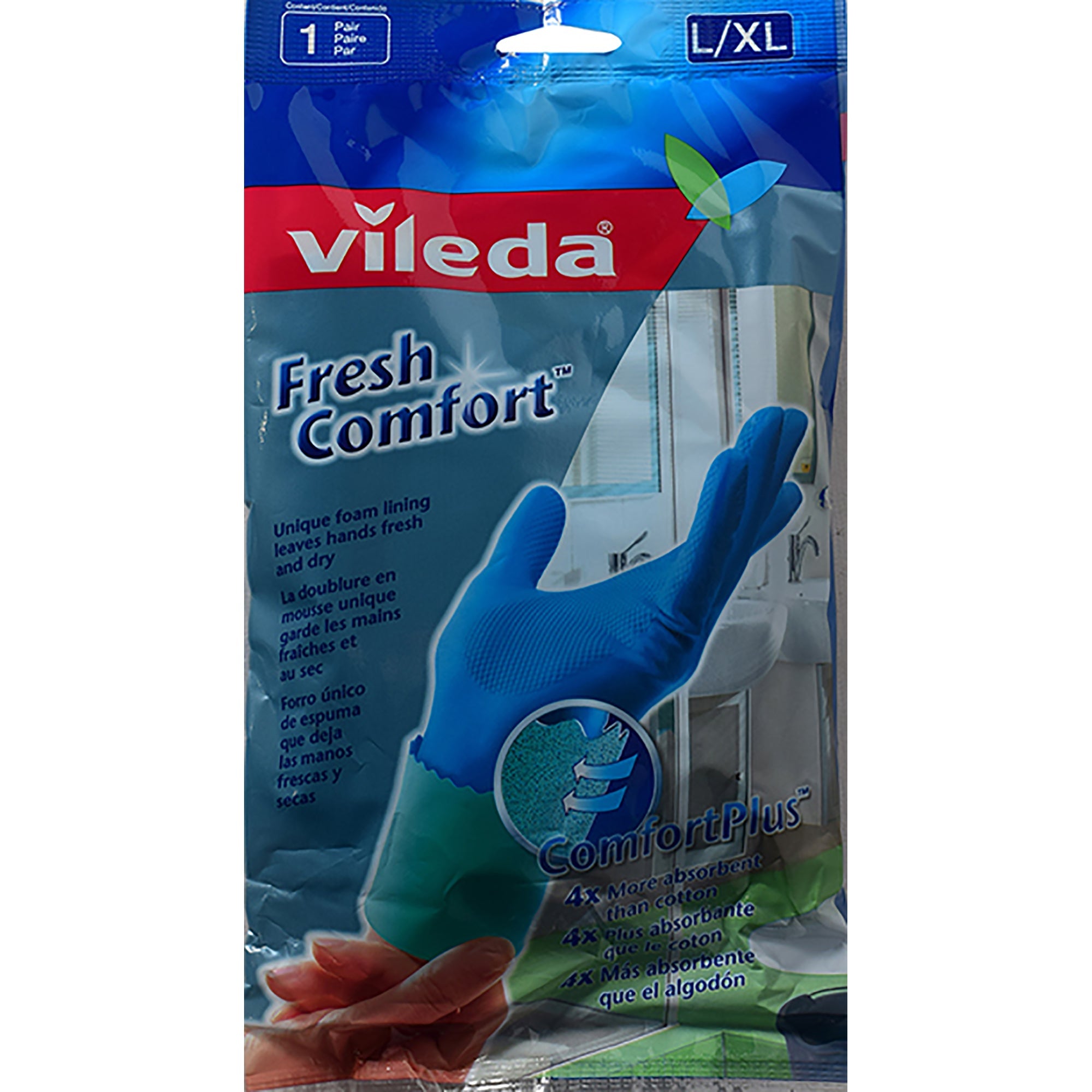 Vileda 1 Pair of Gloves - Fresh Comfort  Large/XLarge