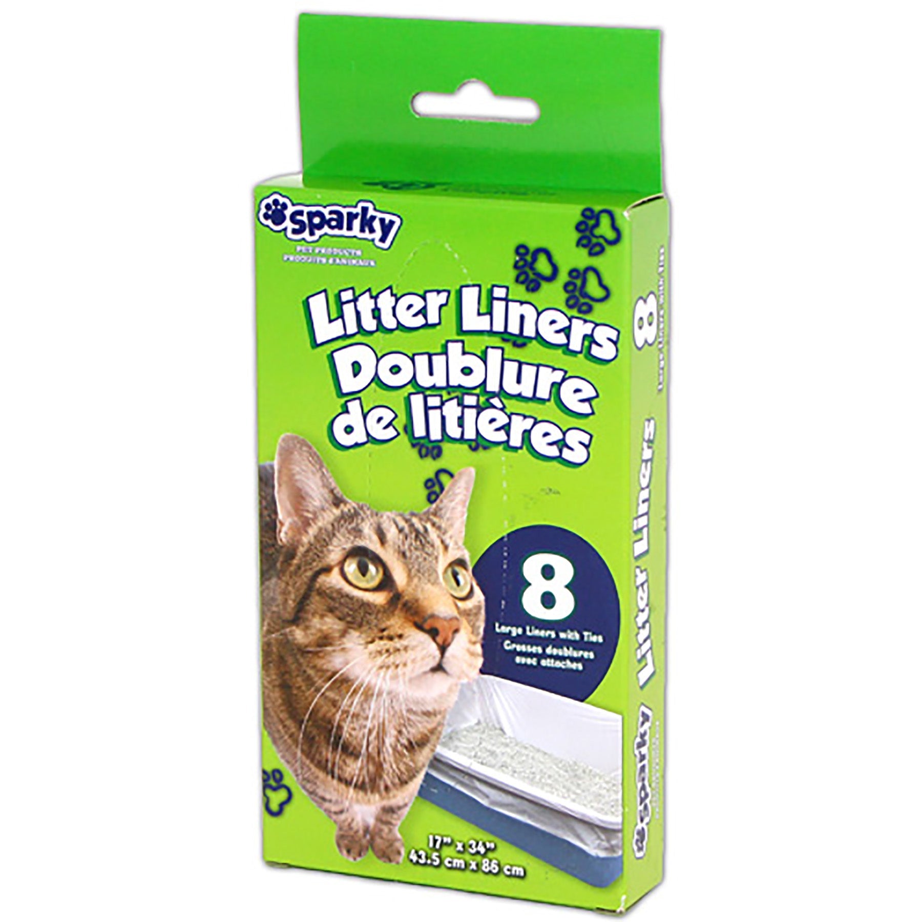 Sparky 8 Litter Liners with Ties 17x34in