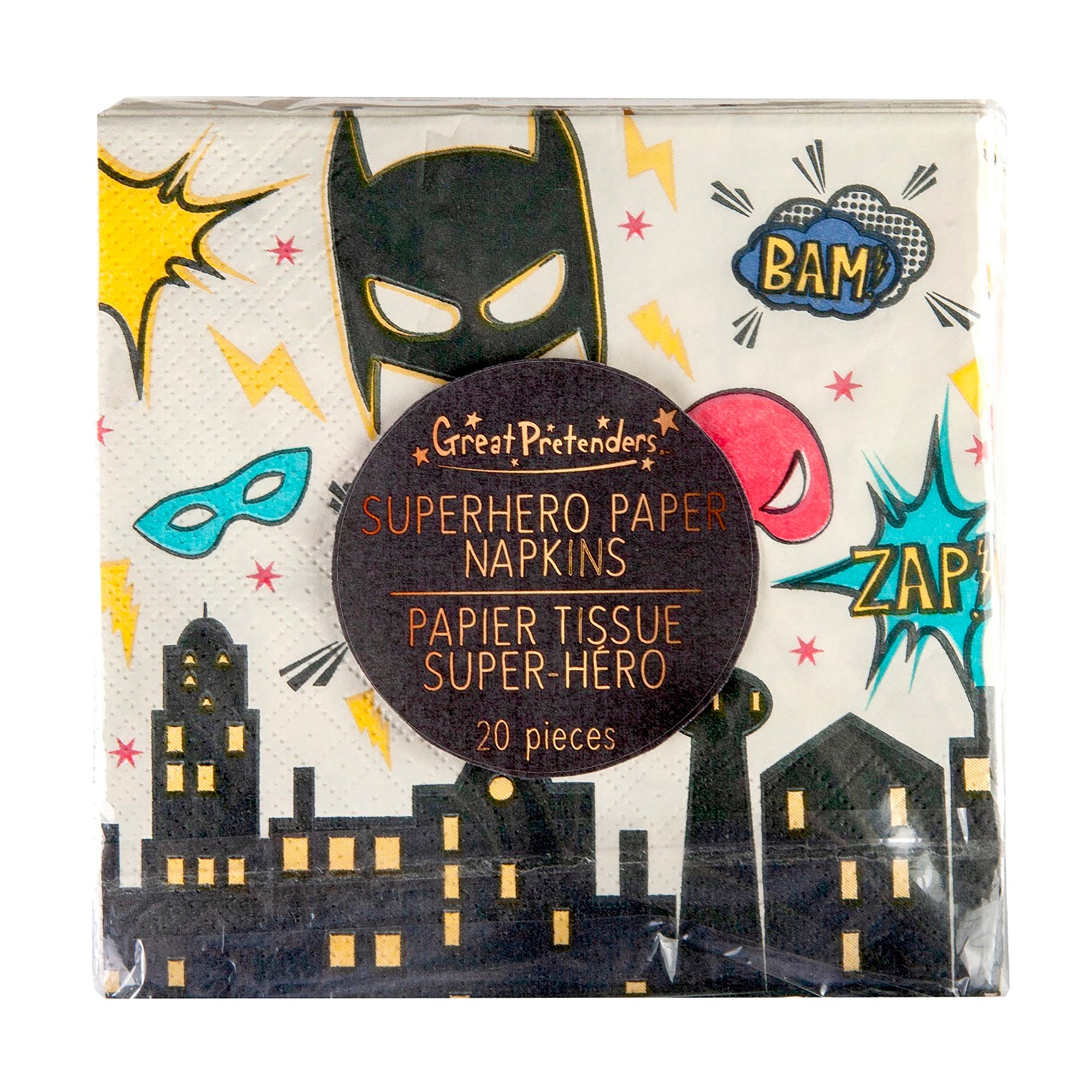 Superhero 20 Beverage Napkins 5in