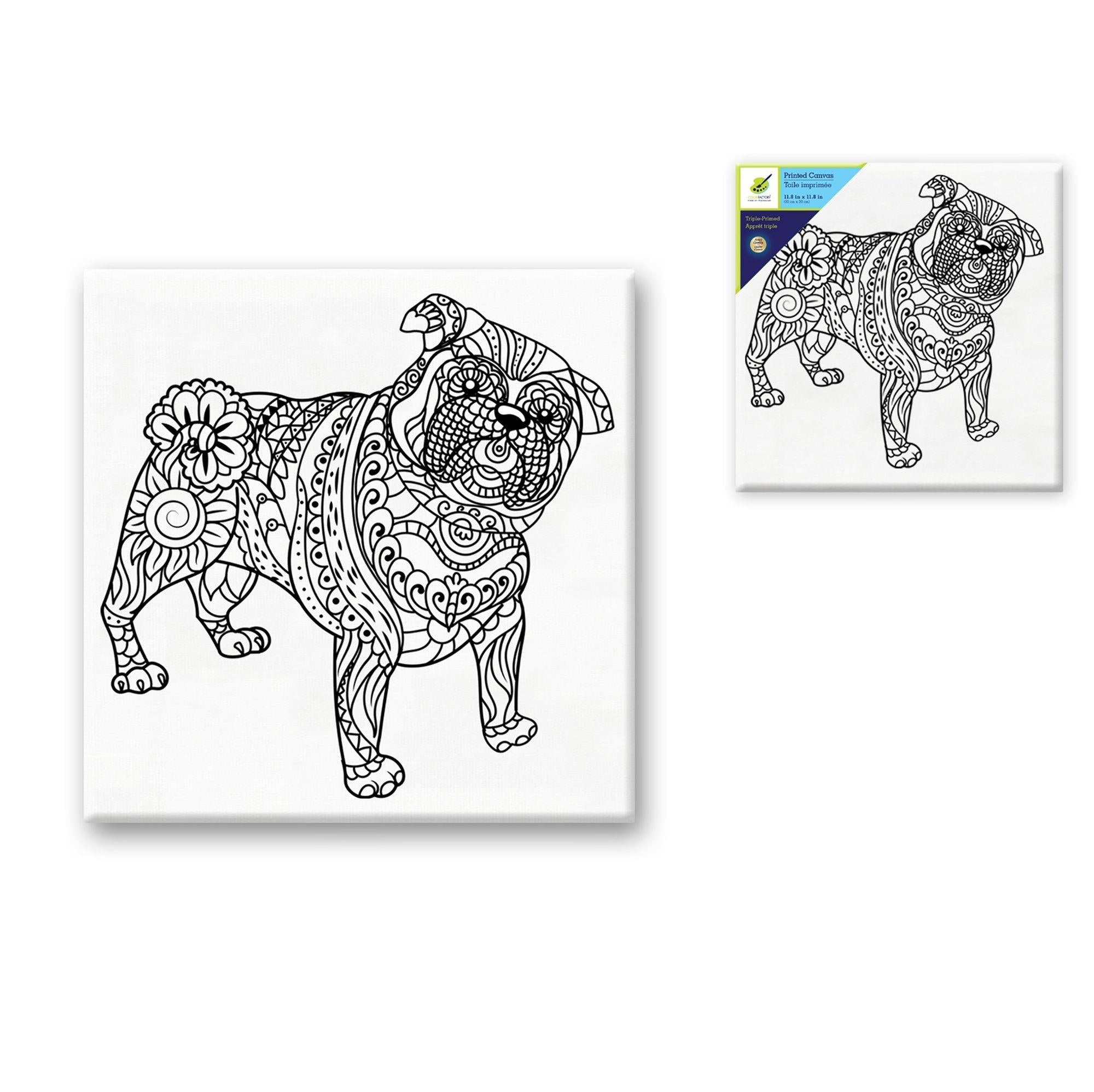 Stretch Artist Dog Printed Canvas: 12 in x12 in  Primed Back-Stapled - Dollar Max Depot