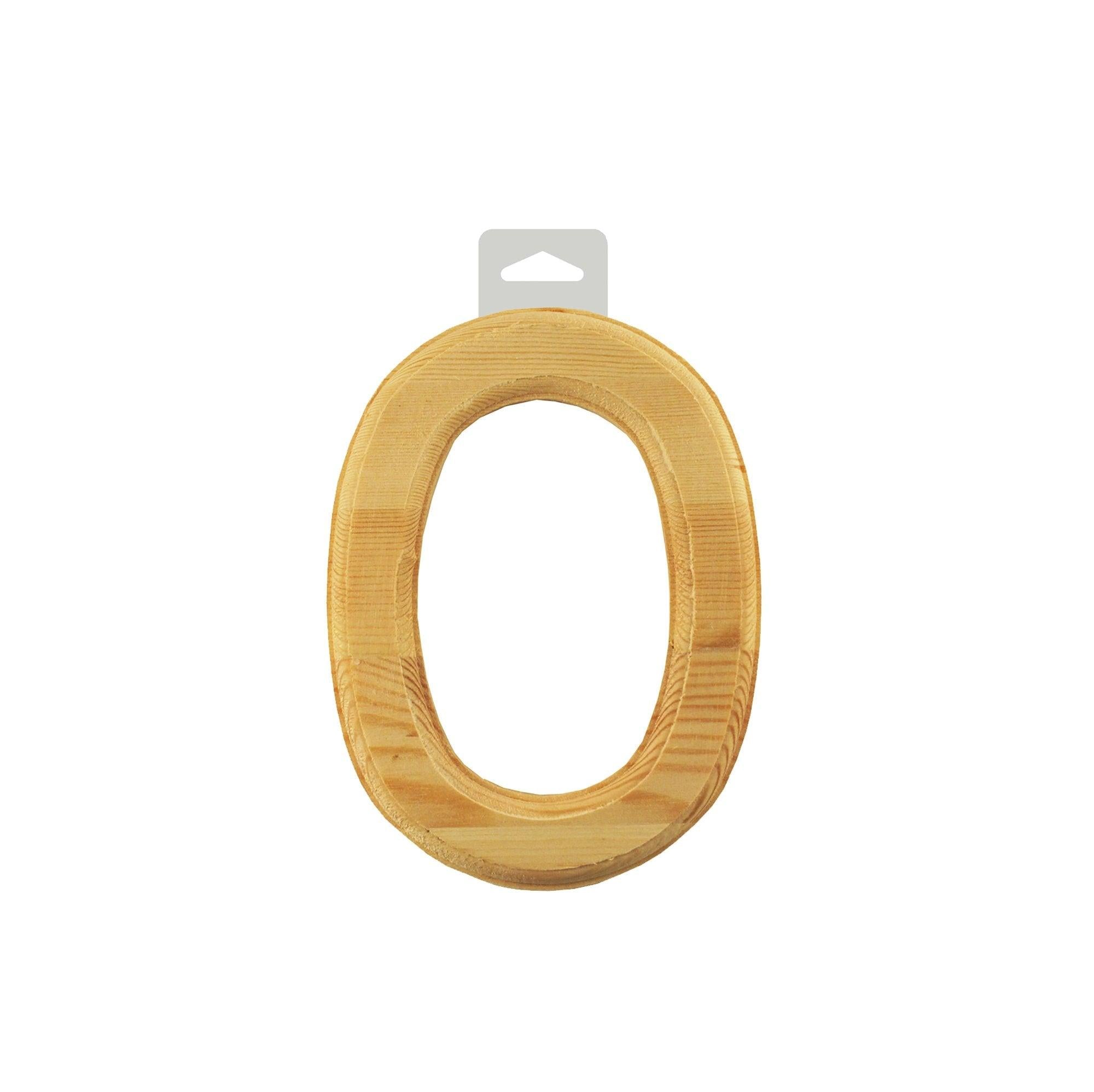 Wood Numbers 0 6in Bevel Cut Natural - Dollar Max Depot