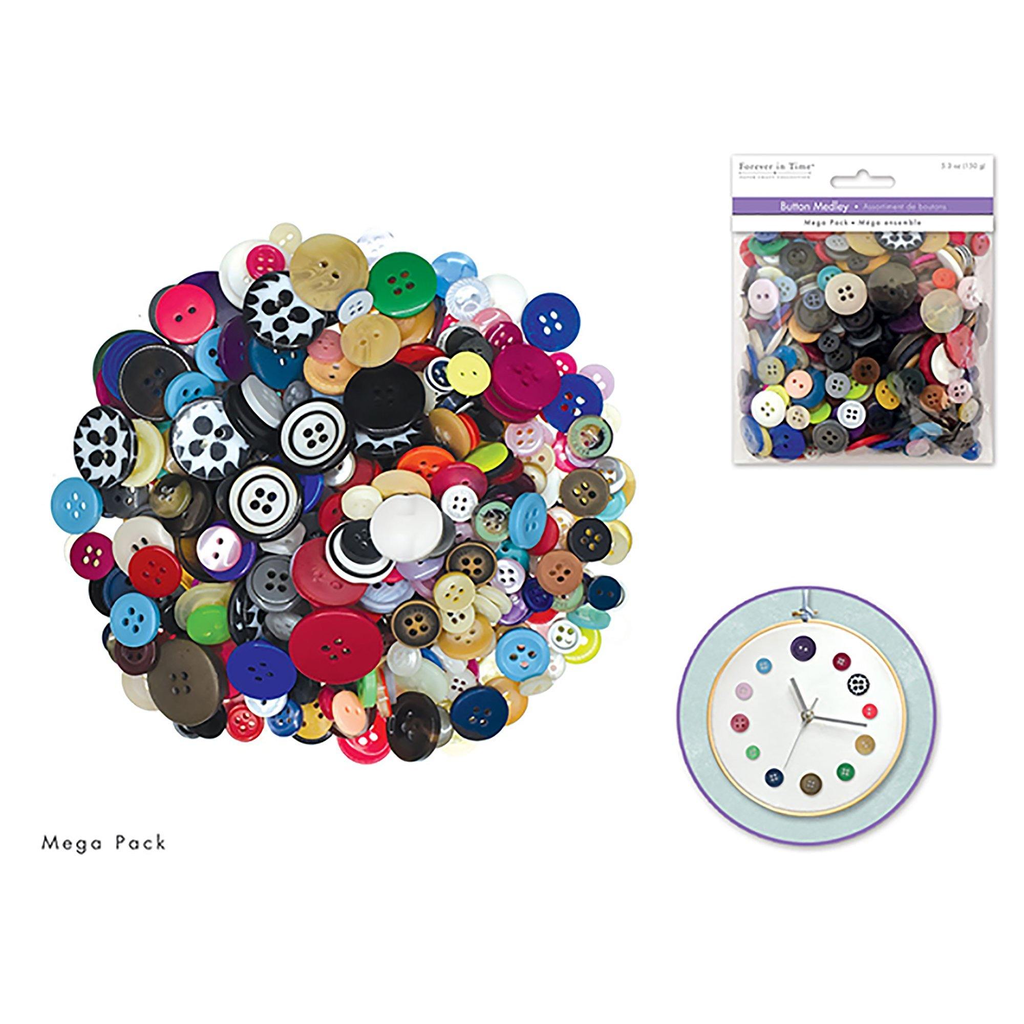 Button Embellishment: 150G Buttons Mega-Pack Medley - Dollar Max Dépôt