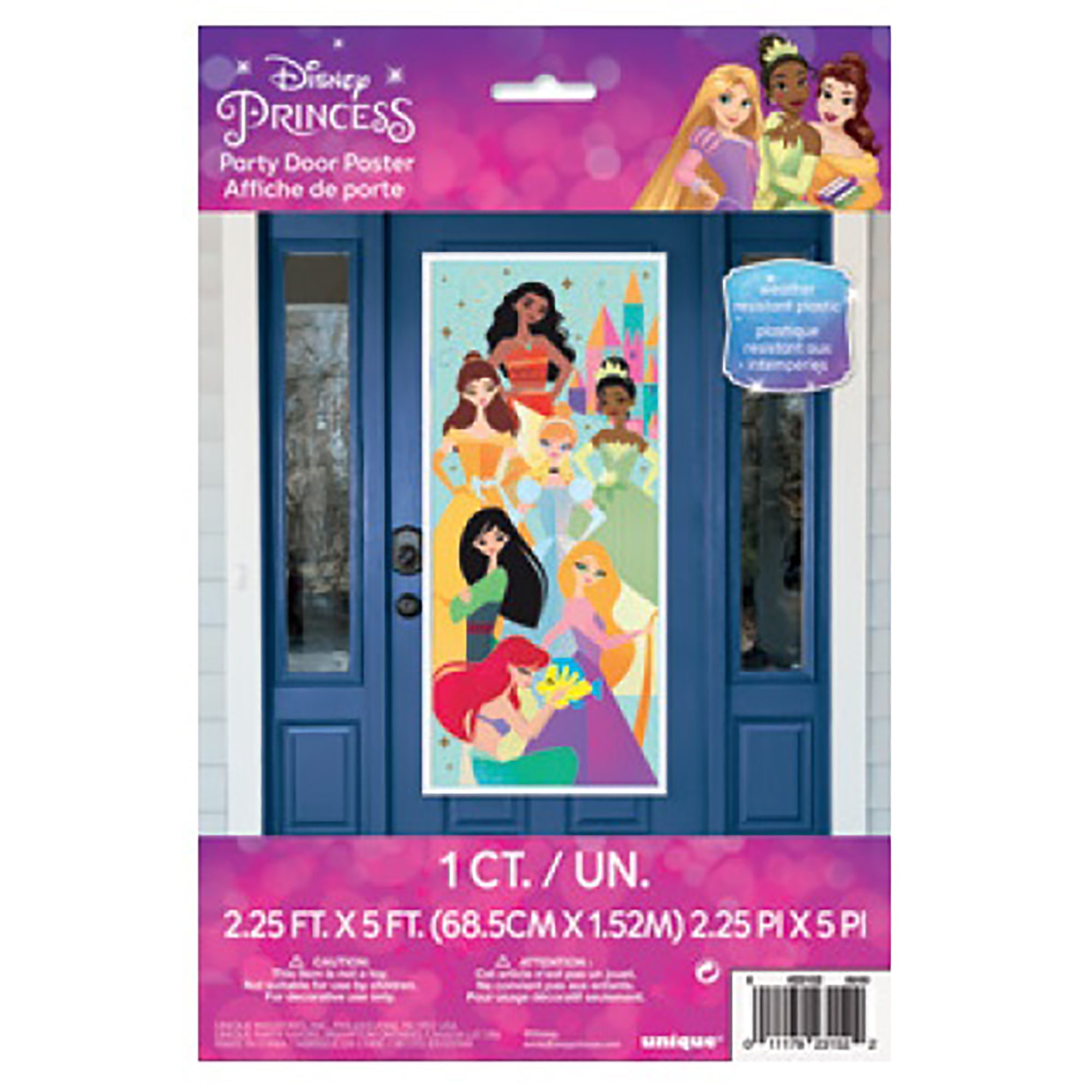 Disney Princess Plastic Door Poster 27Wx 60L in