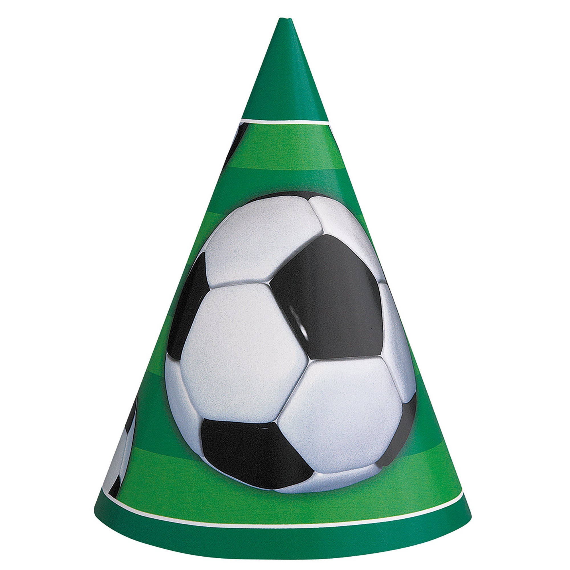 3D Soccer 8 Party Hats