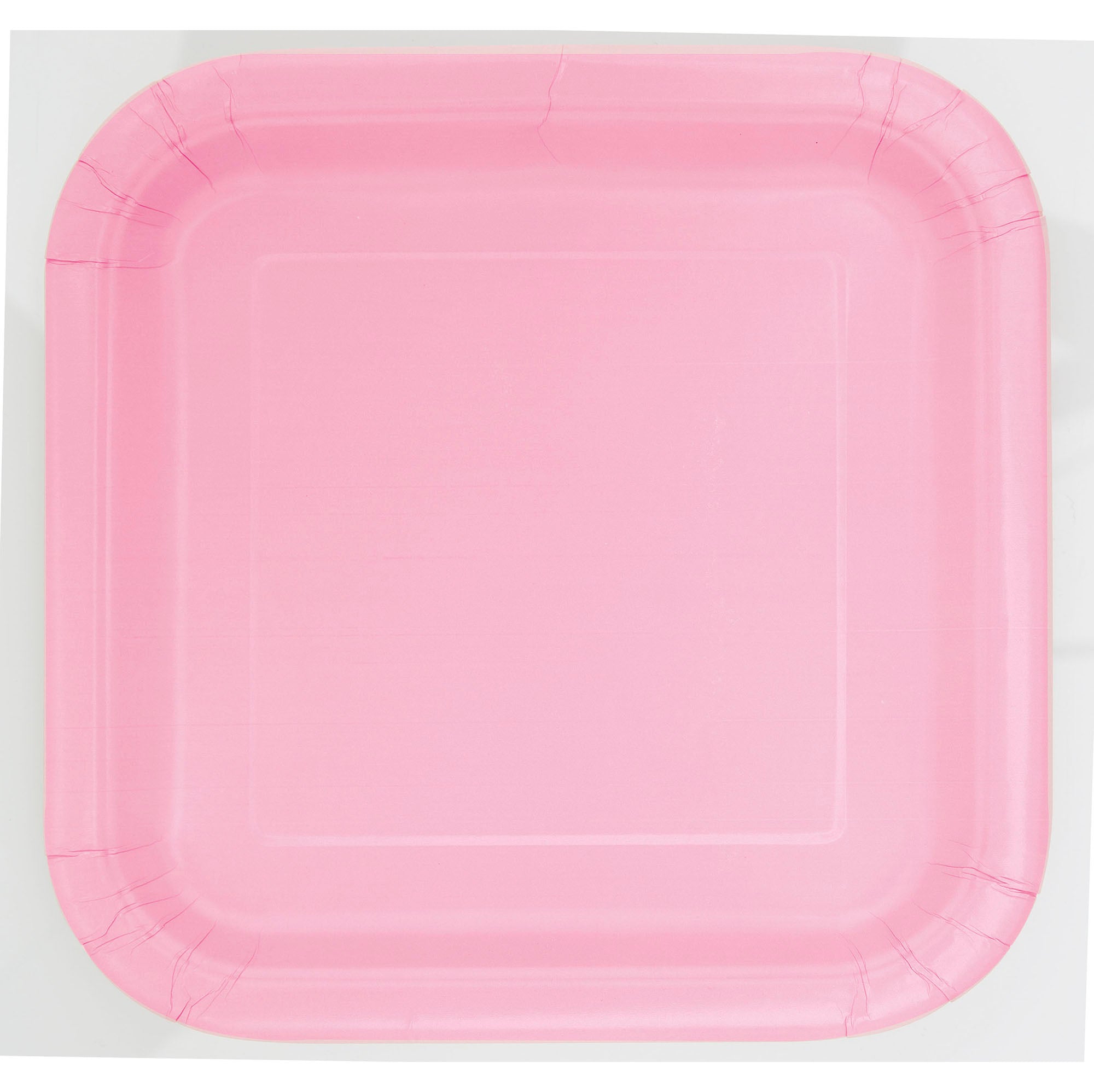 14 Square Paper Plates Lovely Pink 9in