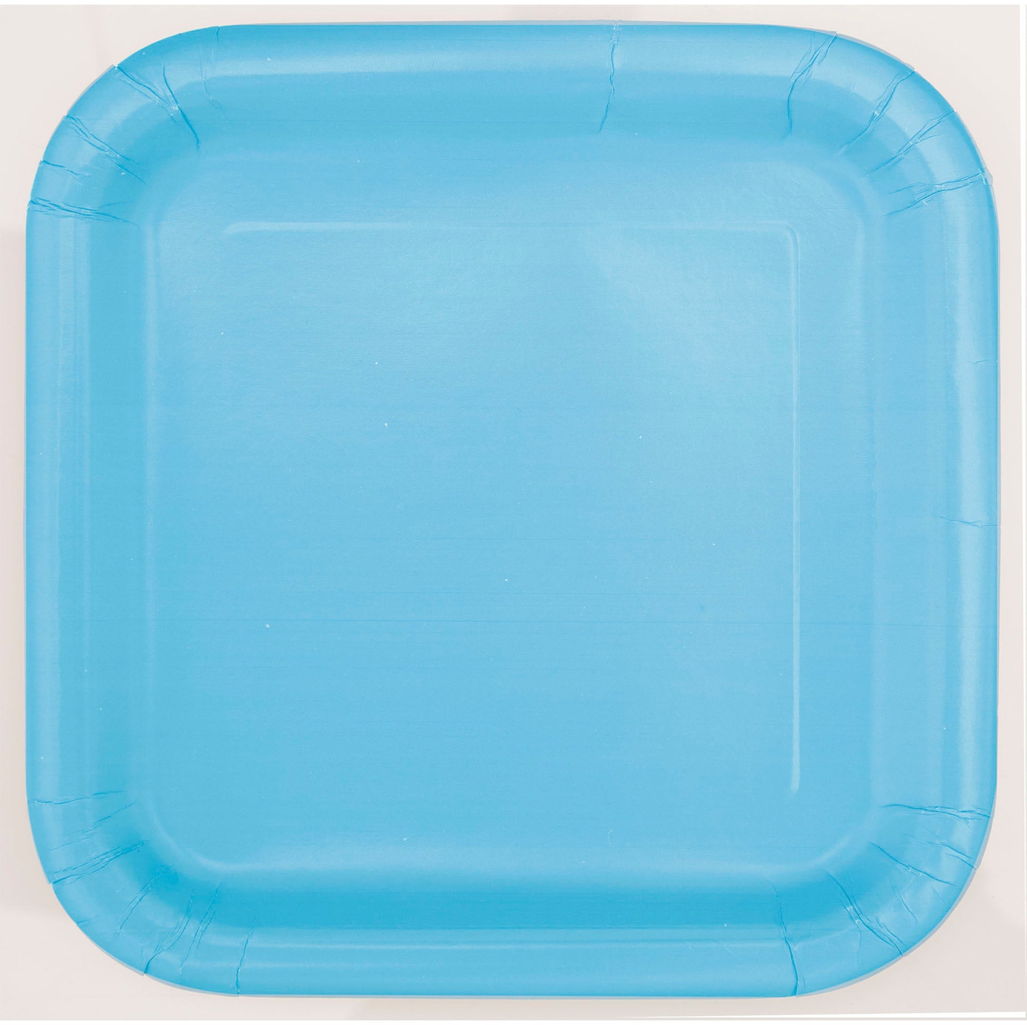 16 Square Paper Plates Powder Blue 7in