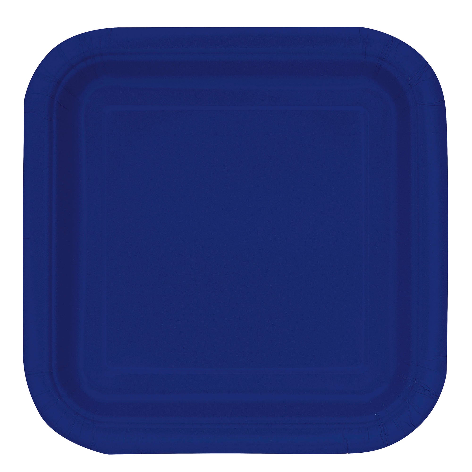 16 Square Paper Plates True Navy Blue 7in