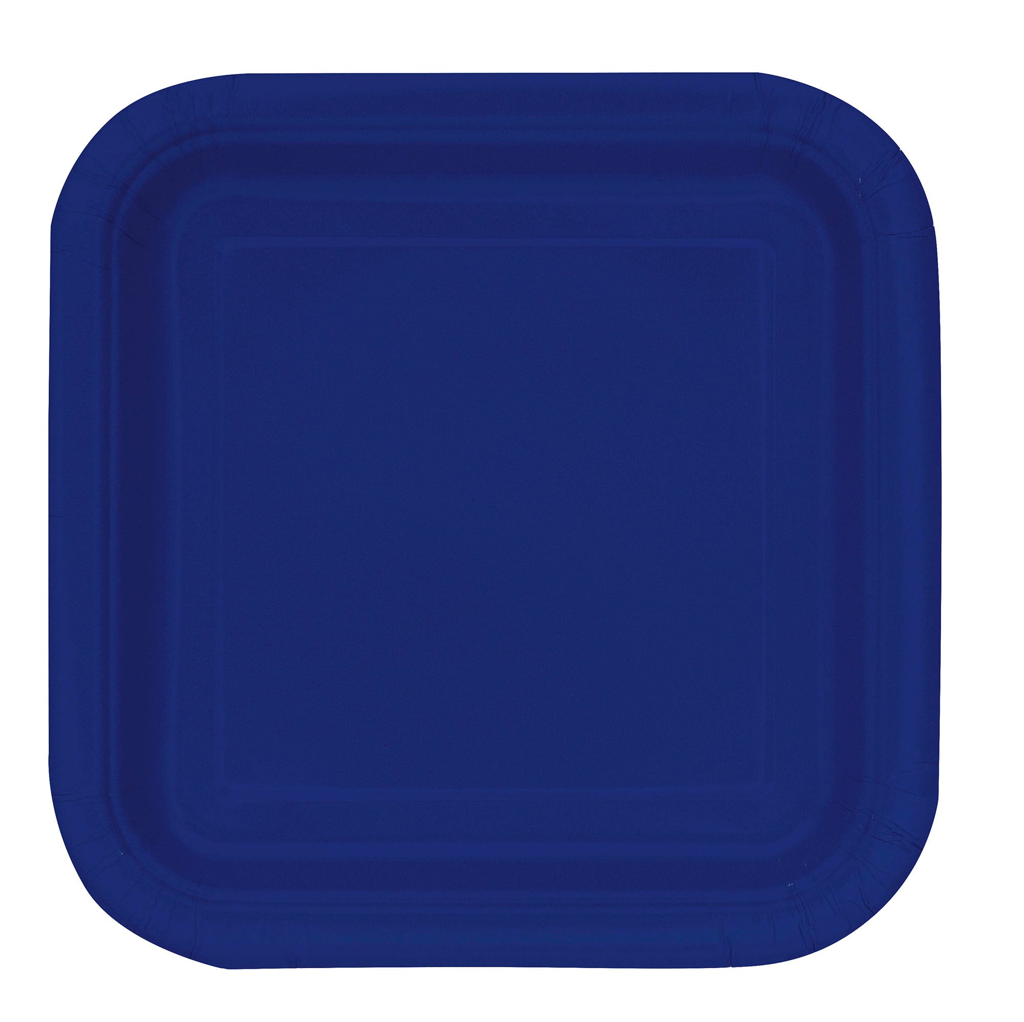 14 Square Paper Plates True Navy Blue 9in