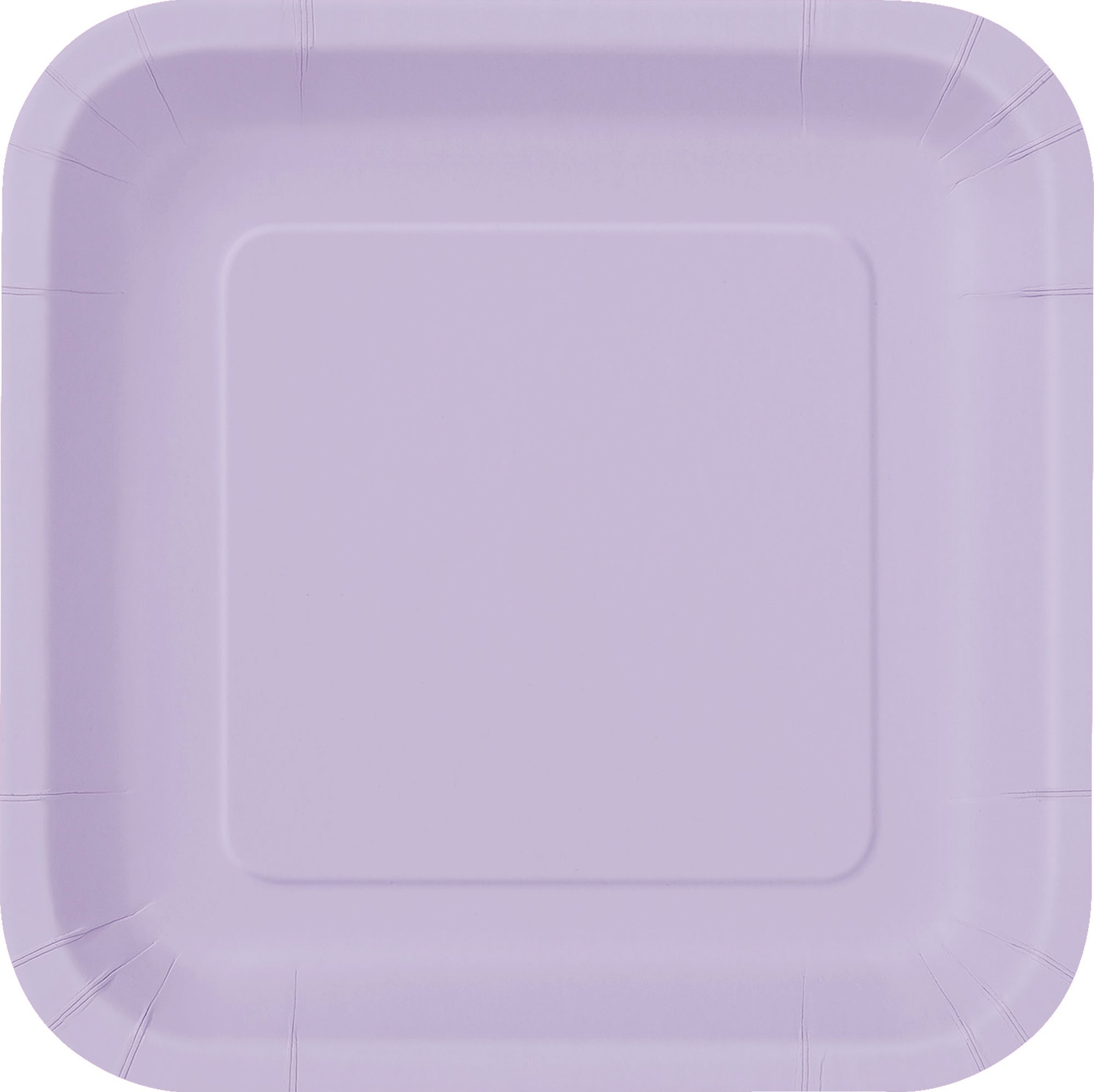 16 Square Paper Plates Lavender 7in