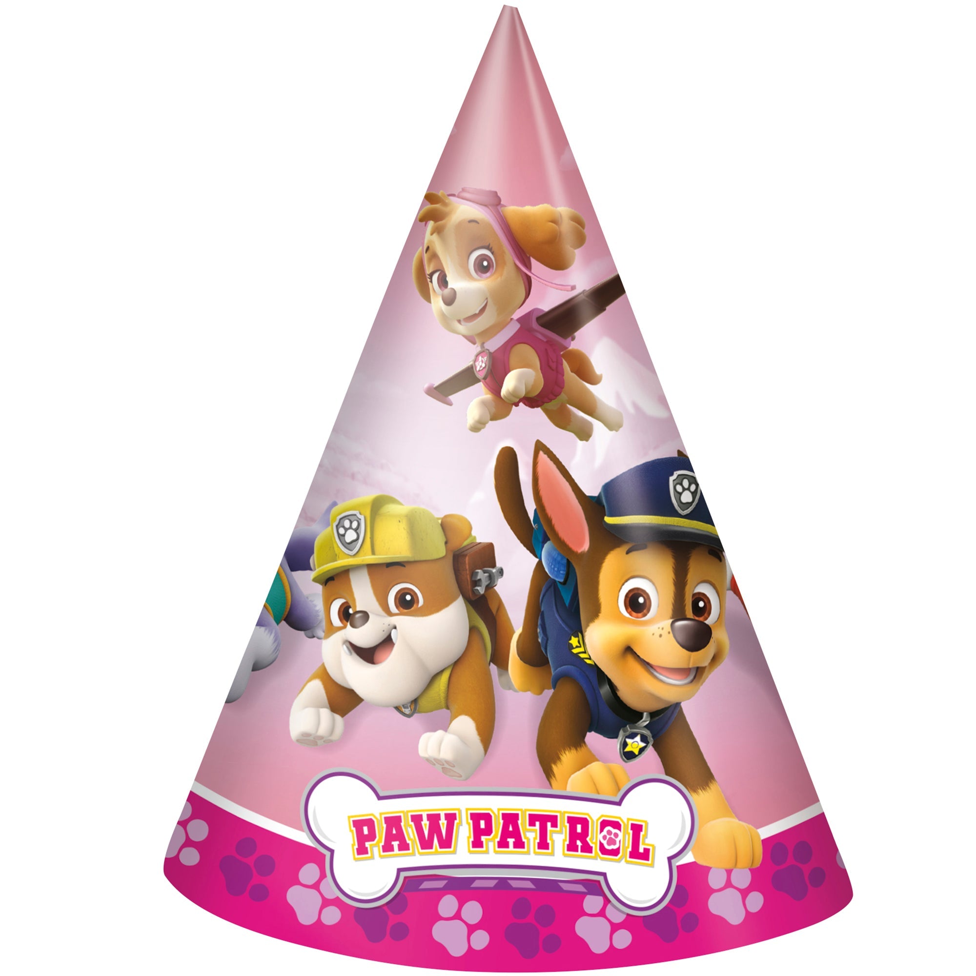 Paw Patrol Pink 8 Party Hats