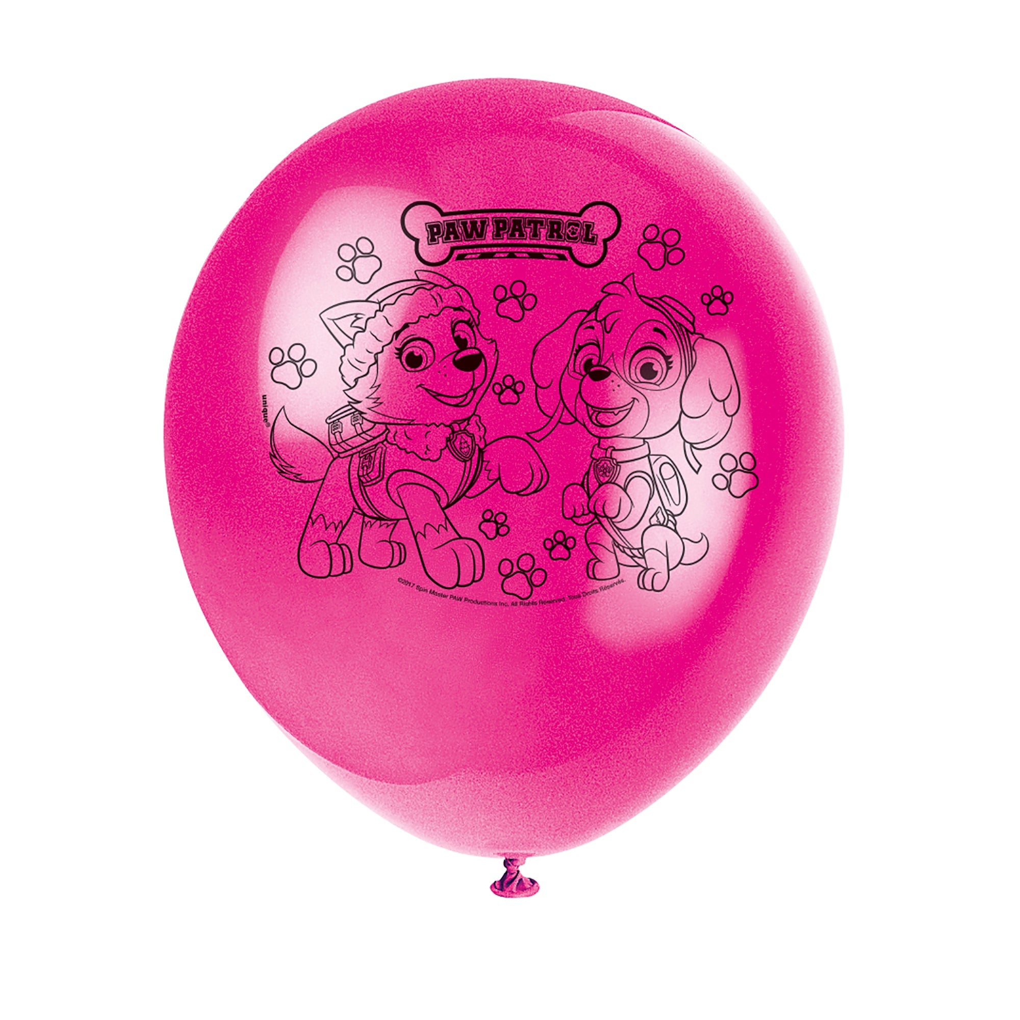 Paw Patrol Pink 8 Printed Latex Balloons 12in Assorted Colors 