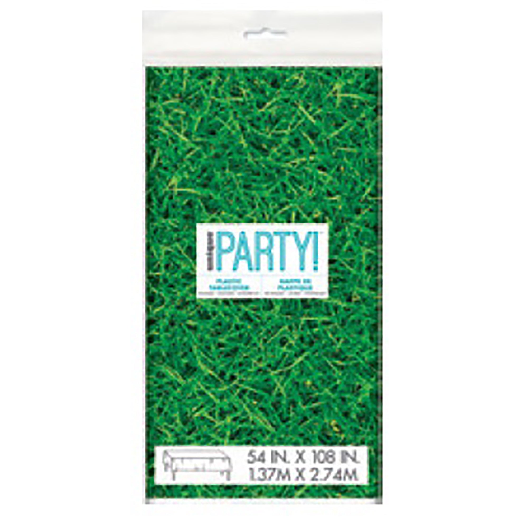 Plastic Table Cover Green Grass 54x108in