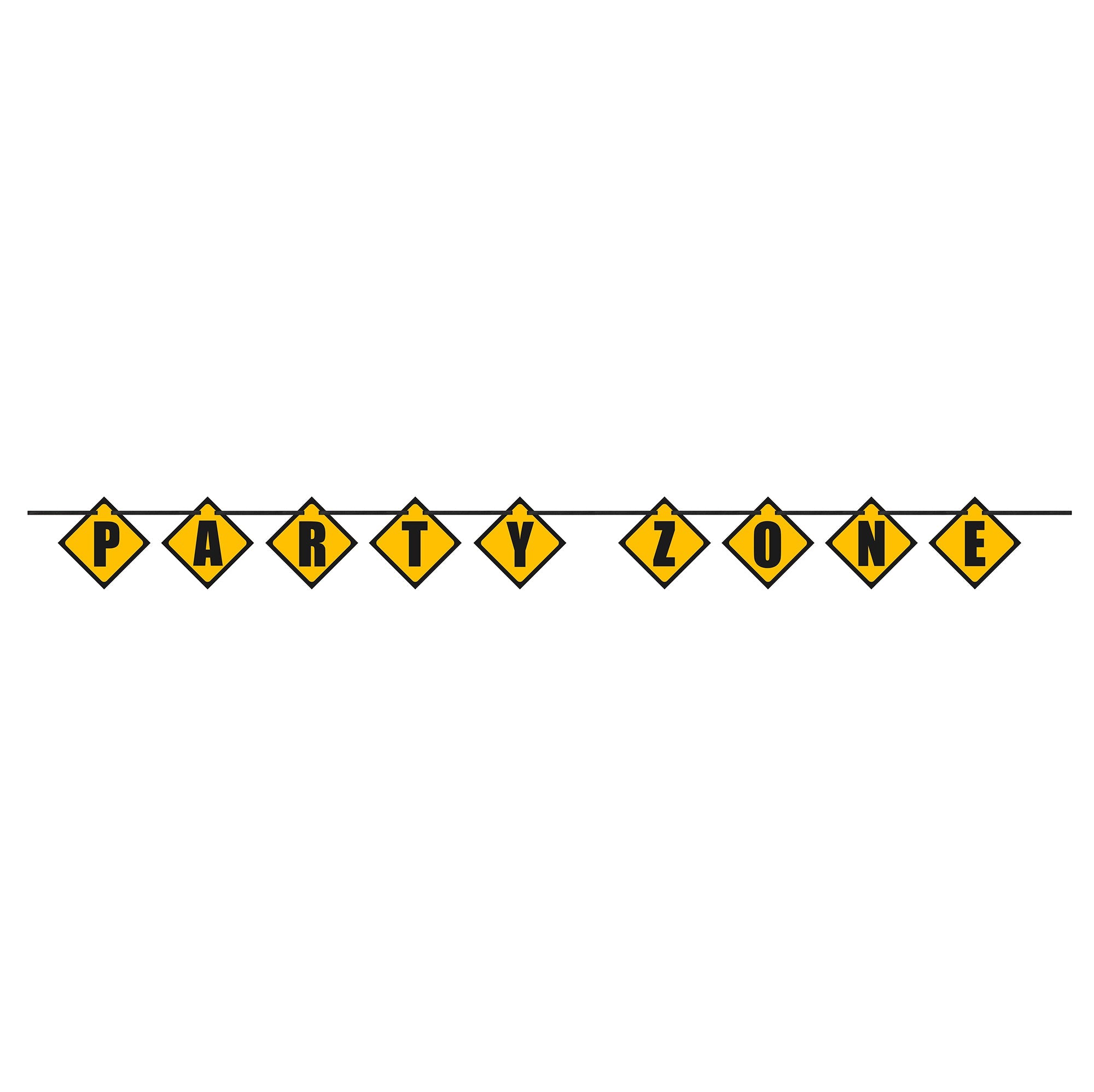 Construction Party Zone Block Banner 9ft