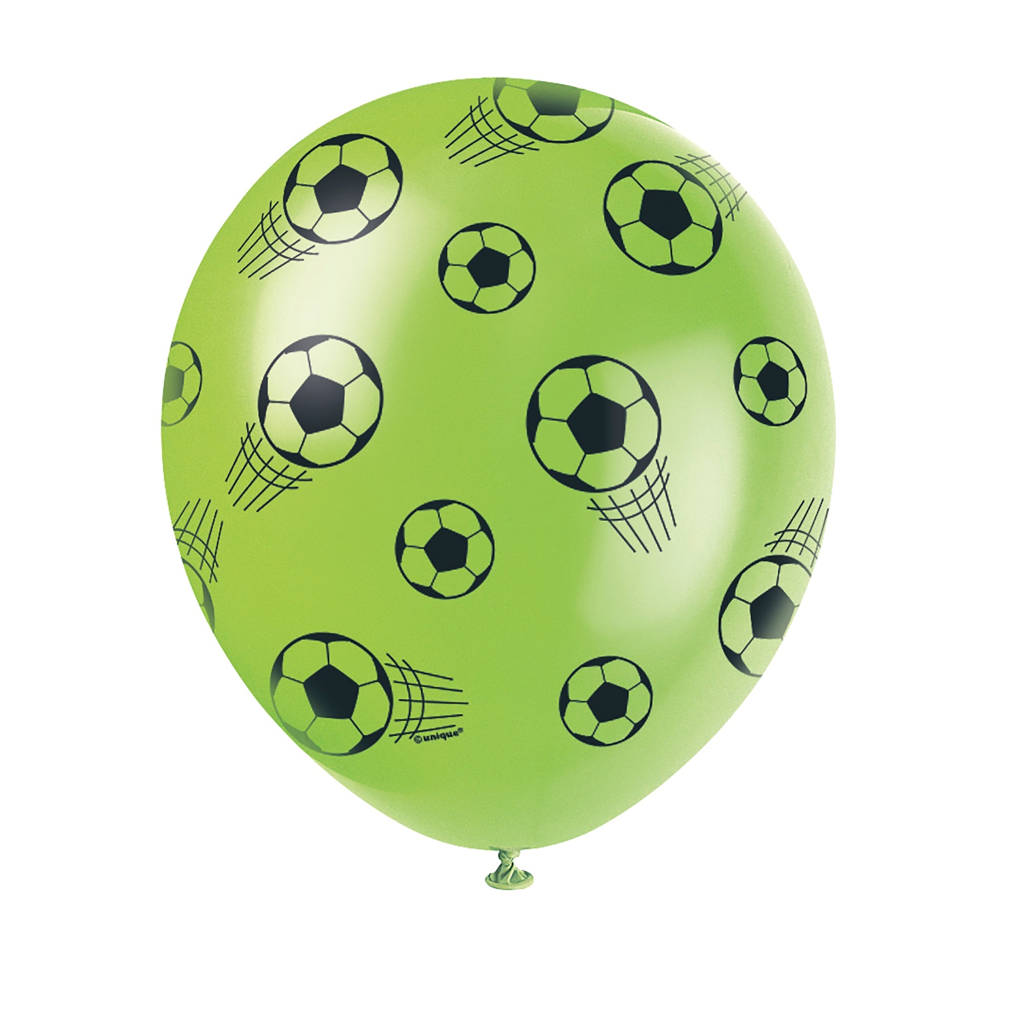 3D Soccer 5 Printed Latex Balloons 12in White and Green 