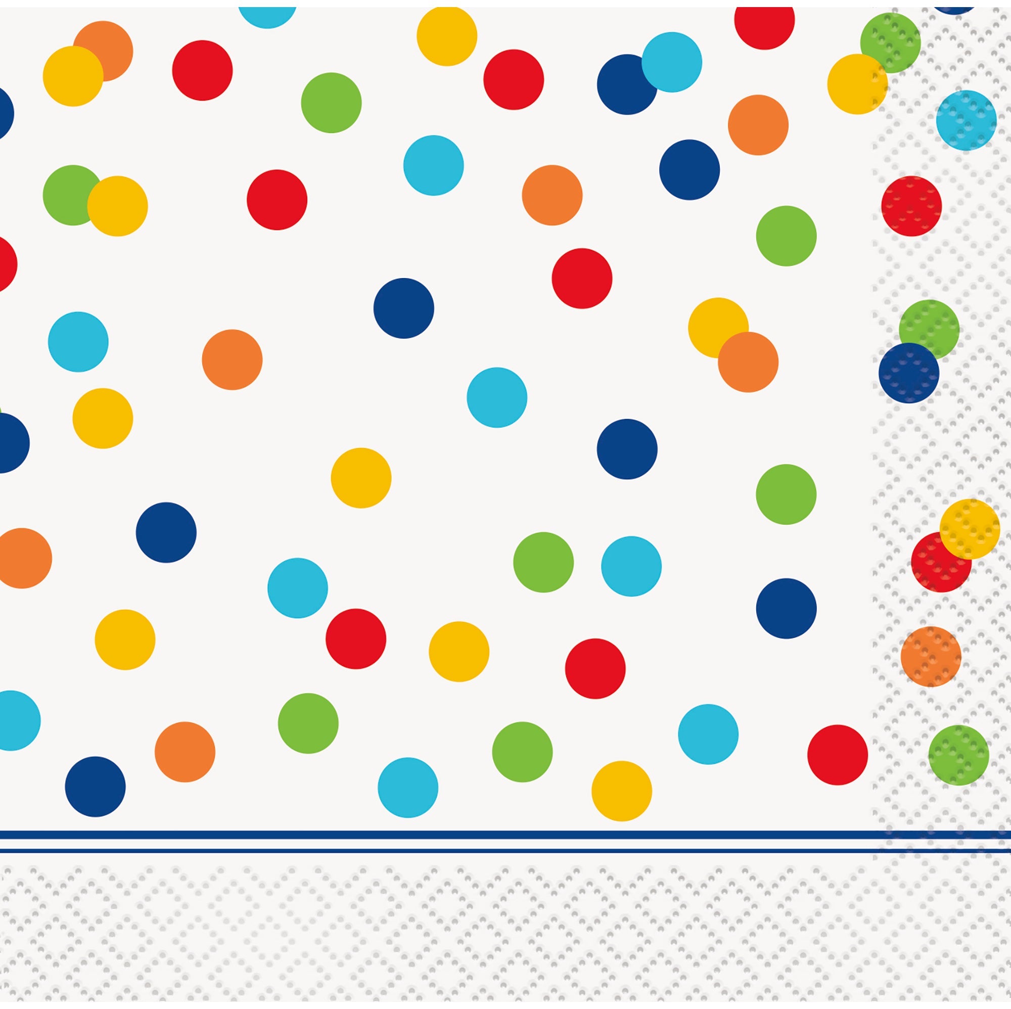 Rainbow Polka Dots 16 Beverage Napkins 9.75x9.75in