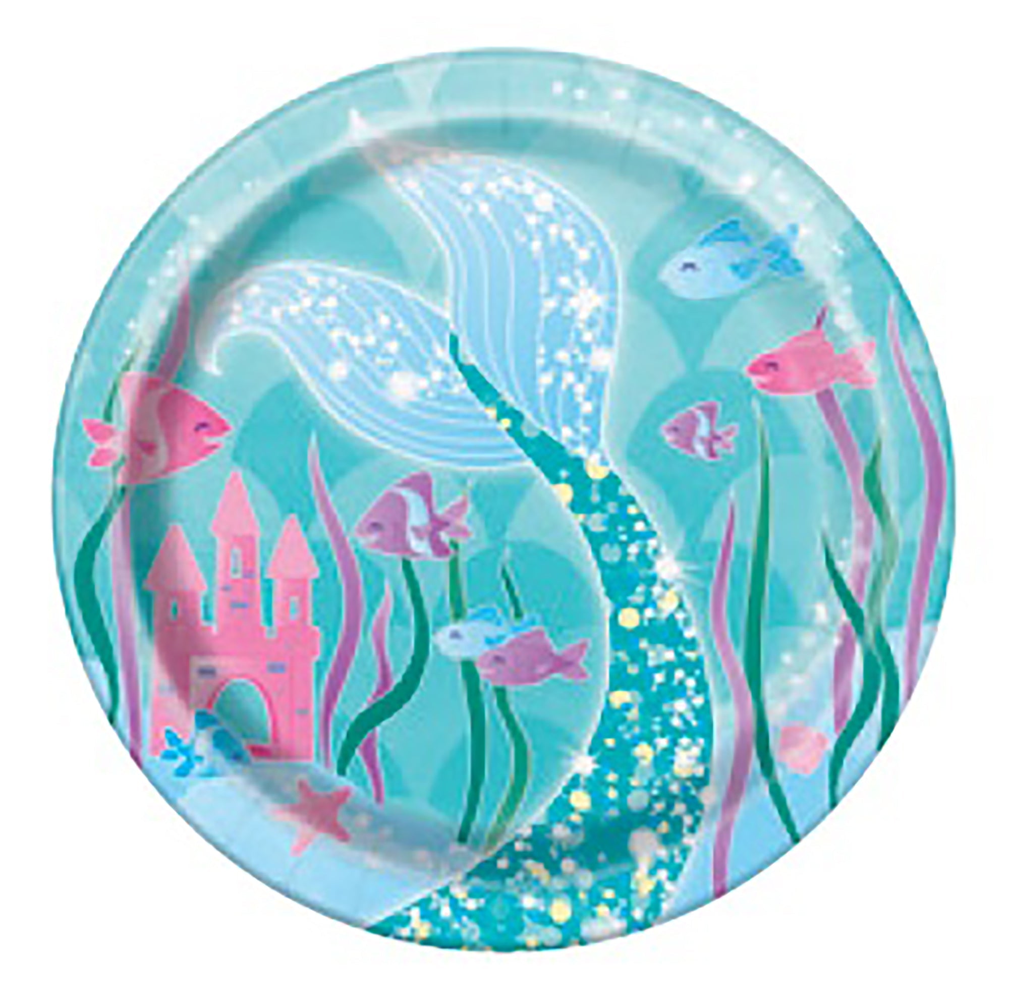 Mermaid 8 Round Paper Plates 7in