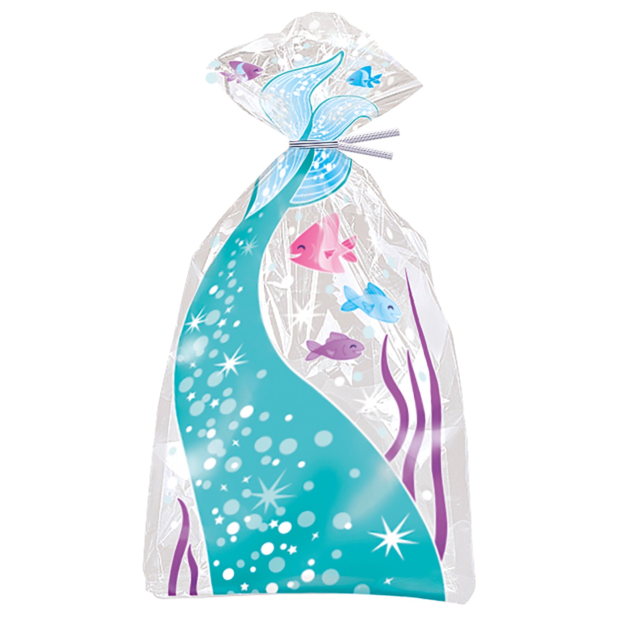 Mermaid 20 Printed Cello Bags 11Hx5W in Twist-ties Included