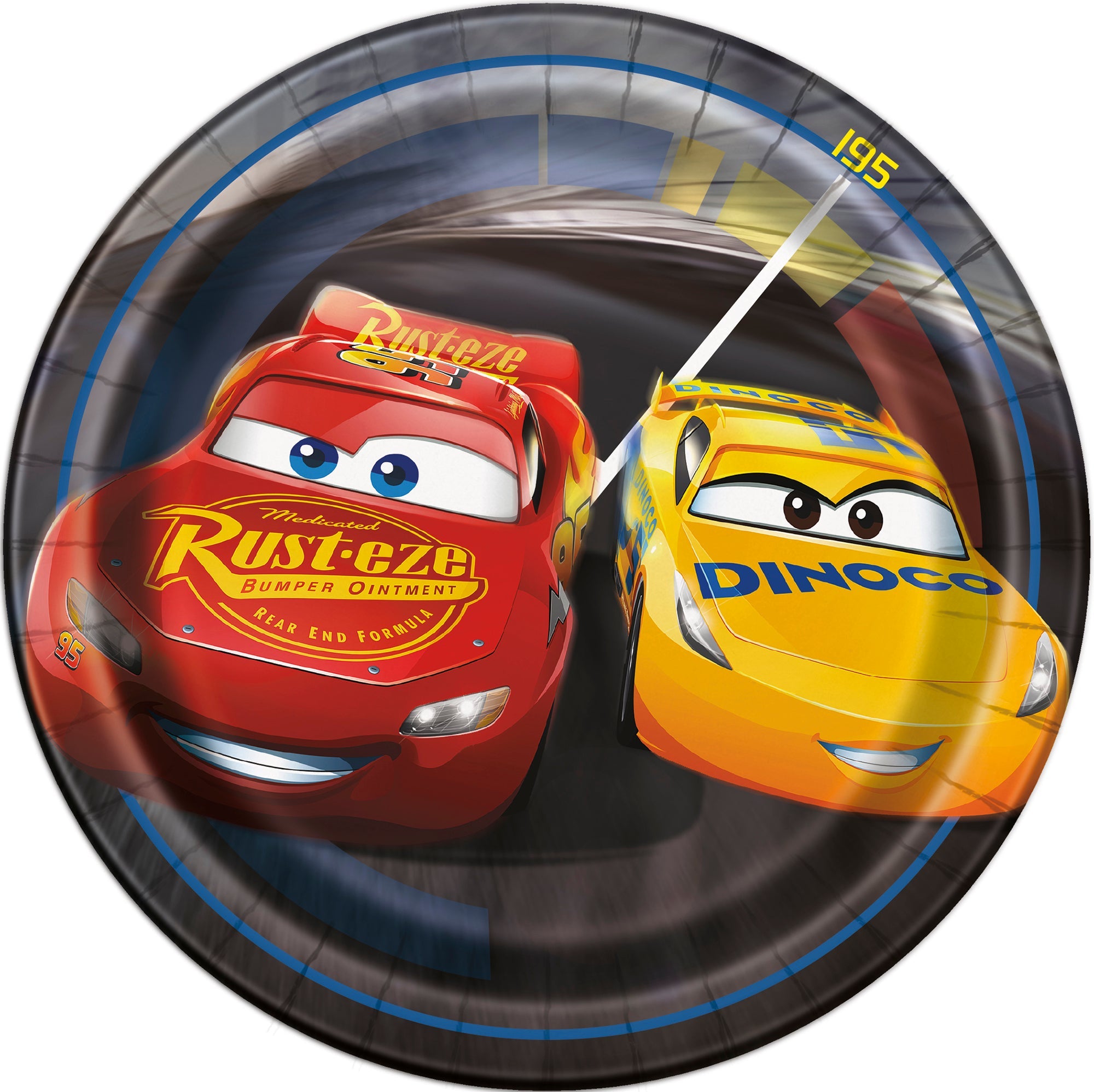 Cars 8 Round Paper Plates 7in