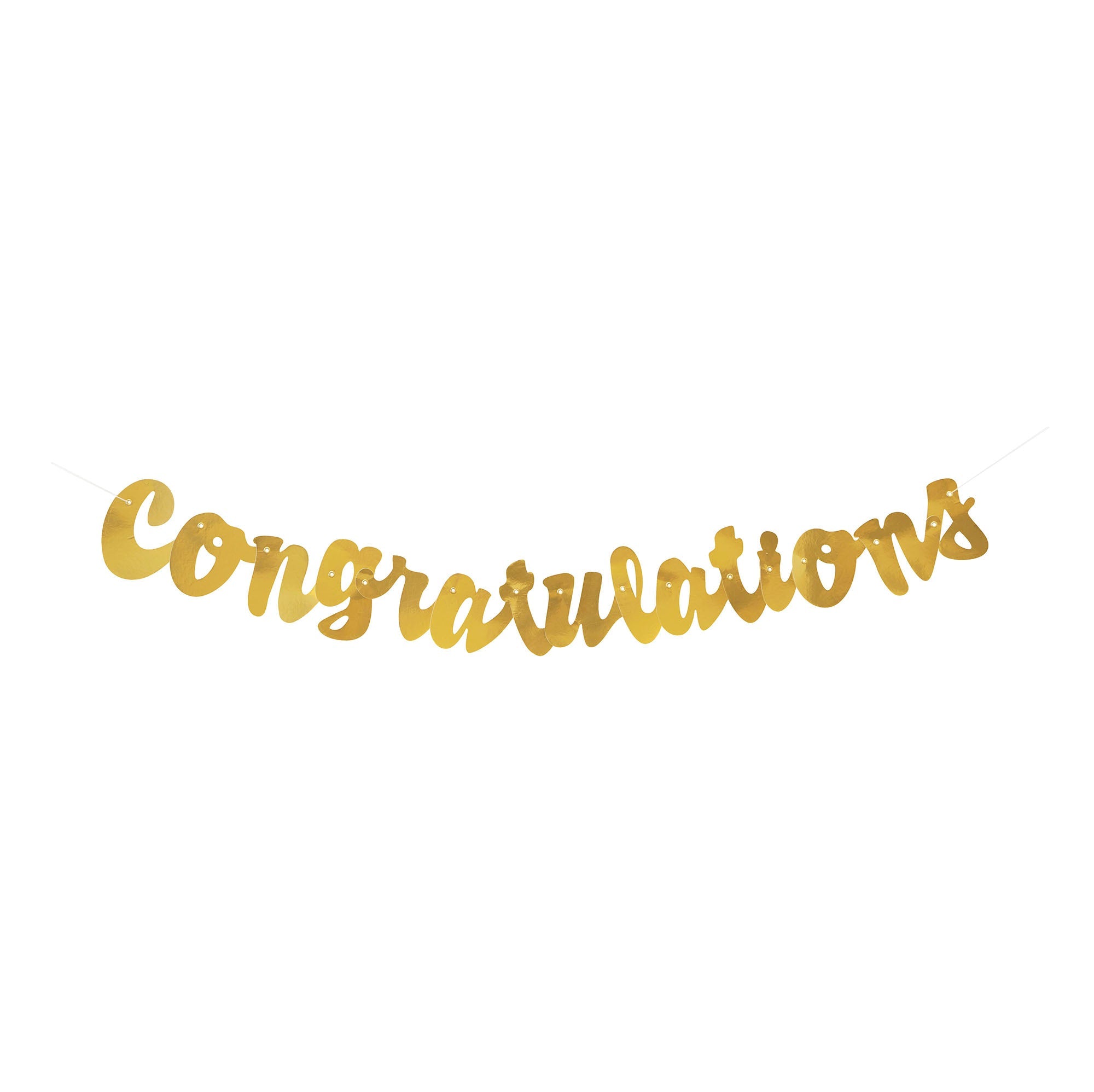 Gold Script Congratulations Jointed Paper Banner 3.5ft