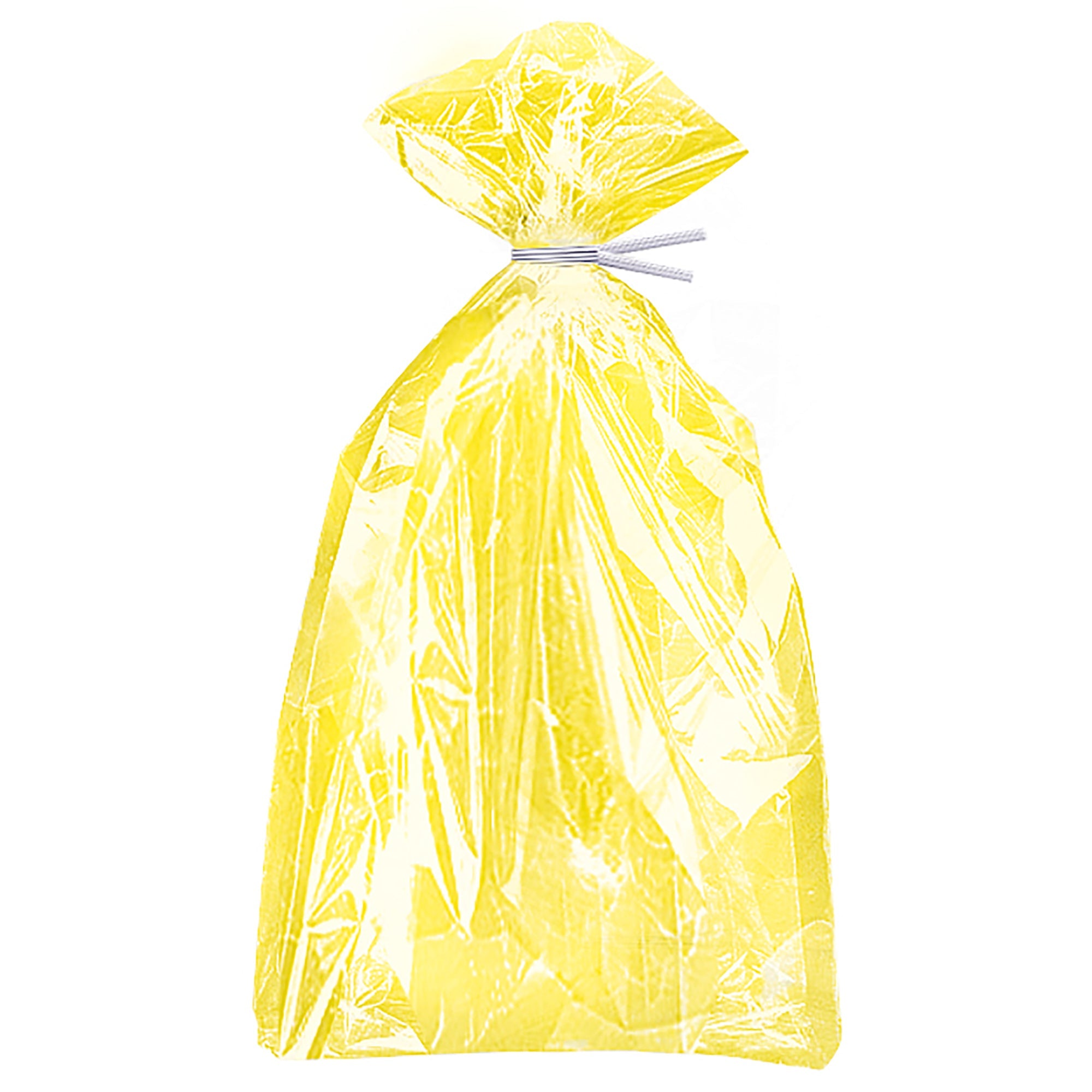 30 Cello Gift Bags Yellow with Twist Ties 11H x 5W in