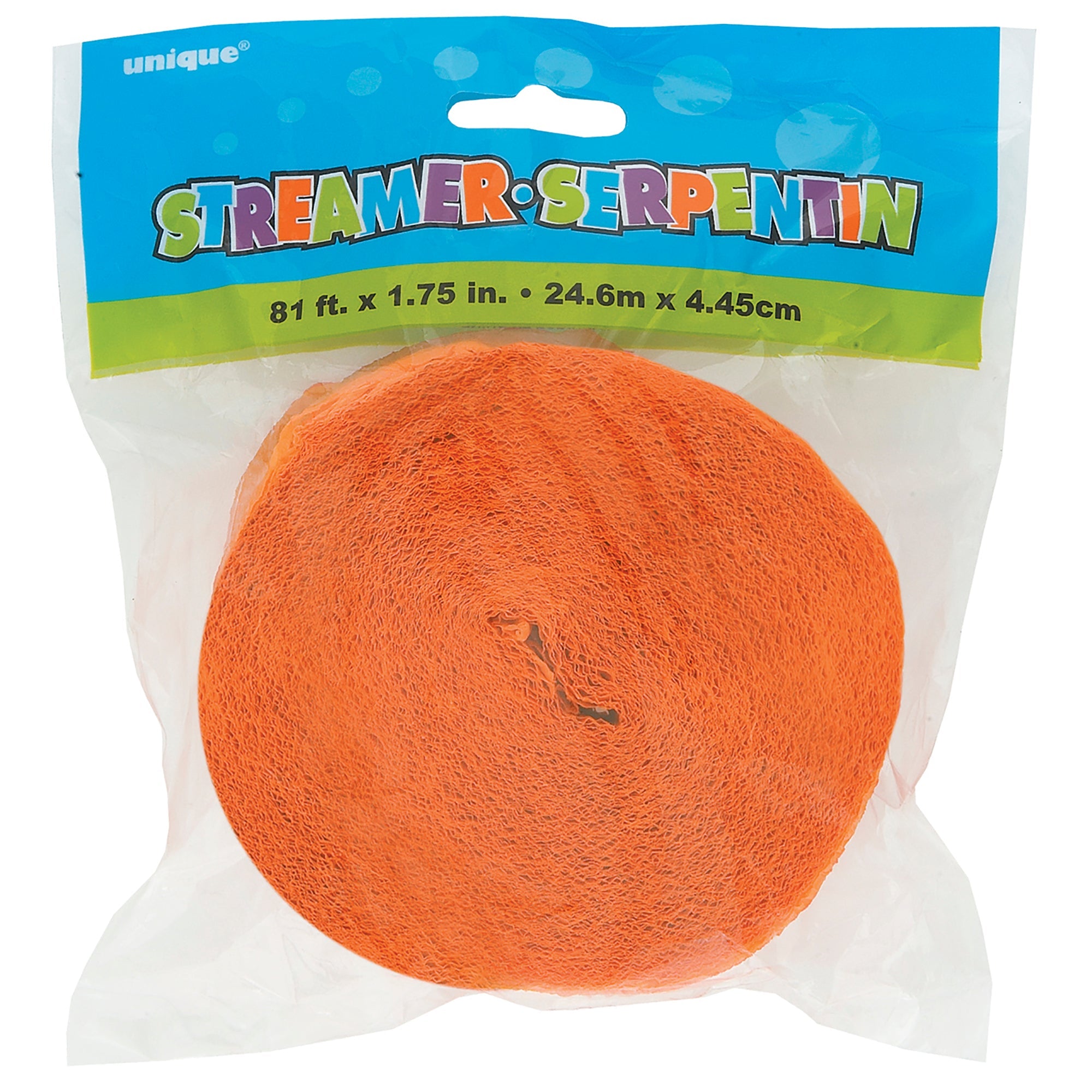 Crepe Streamer Orange 81ftx1.75in