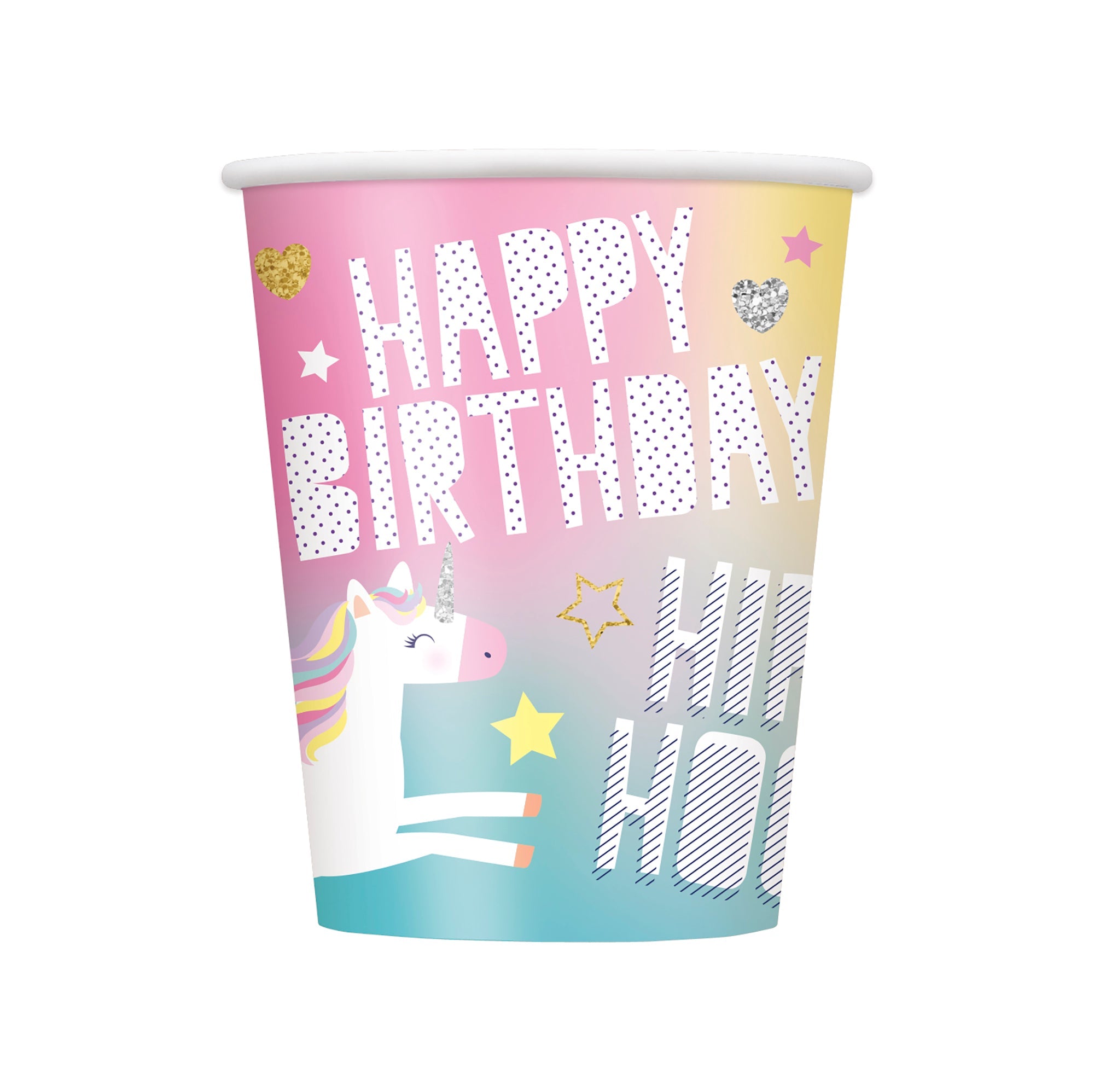 Unicorn 8 Paper Cups 9oz